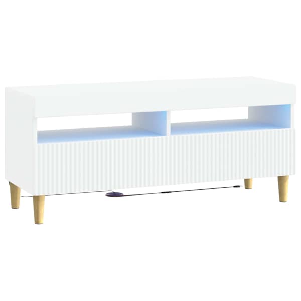 vidaXL LED TV kapp Valge Tehispuit
