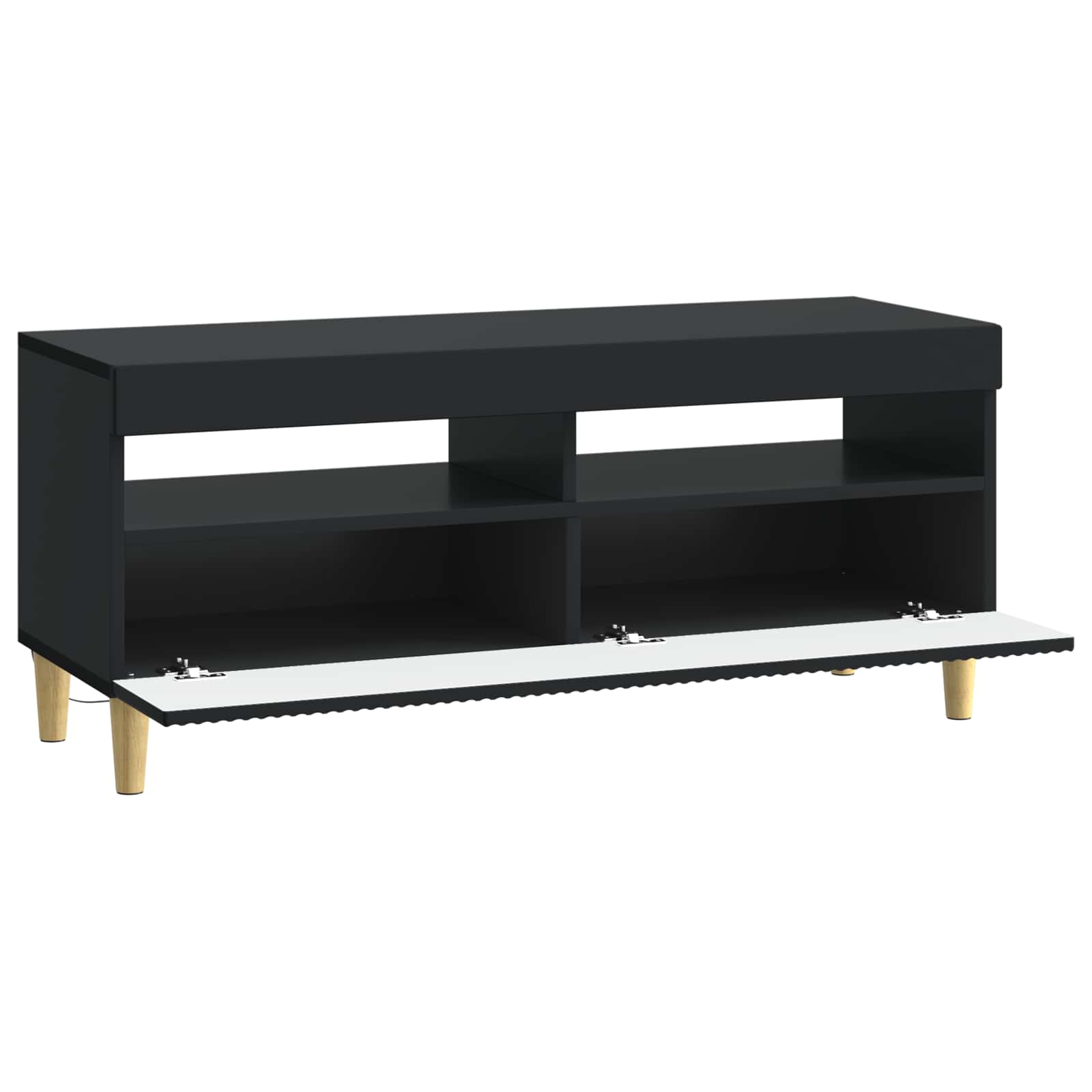 LED TV-kaappi Musta Tekninen puu - Image 3