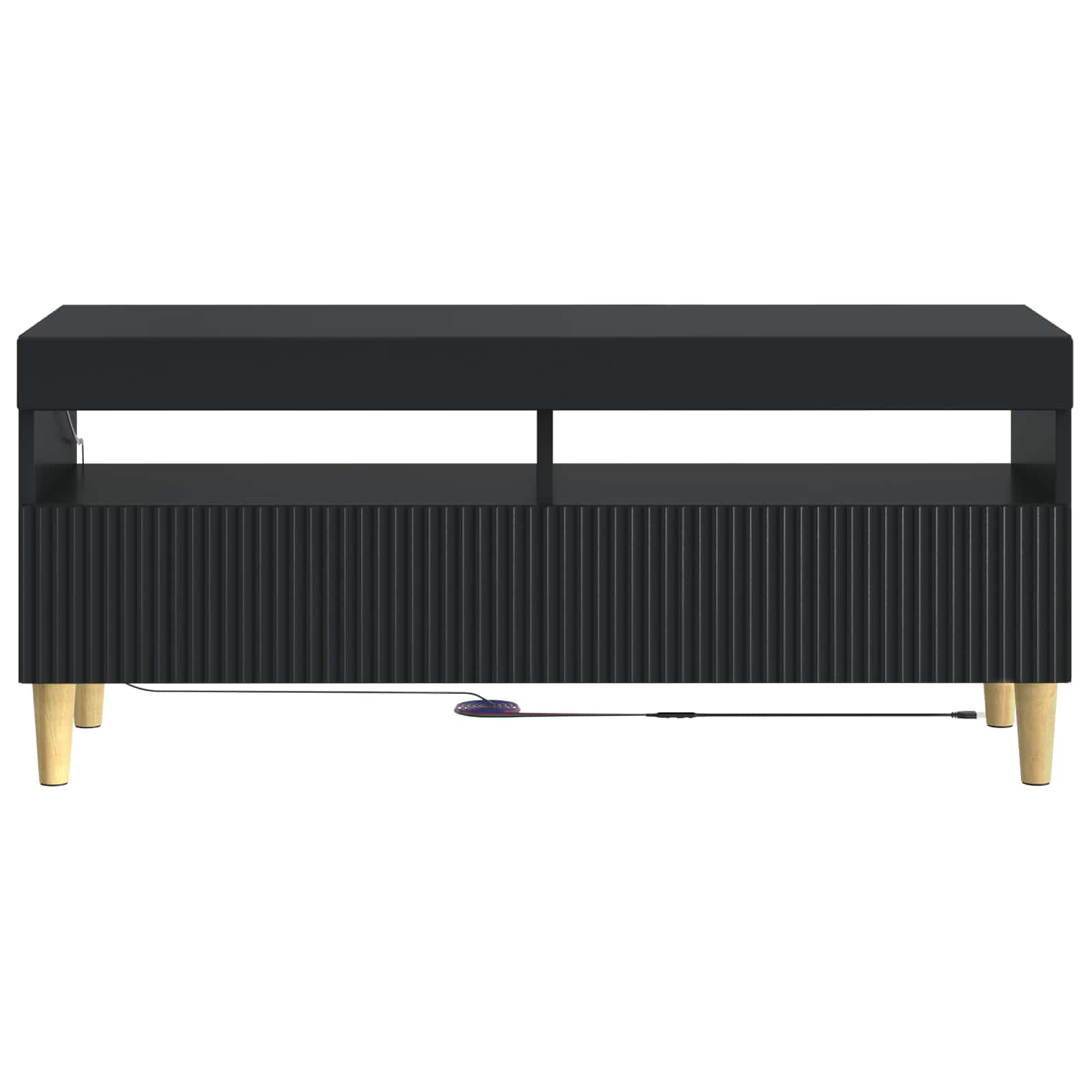 LED TV-kaappi Musta Tekninen puu - Image 4