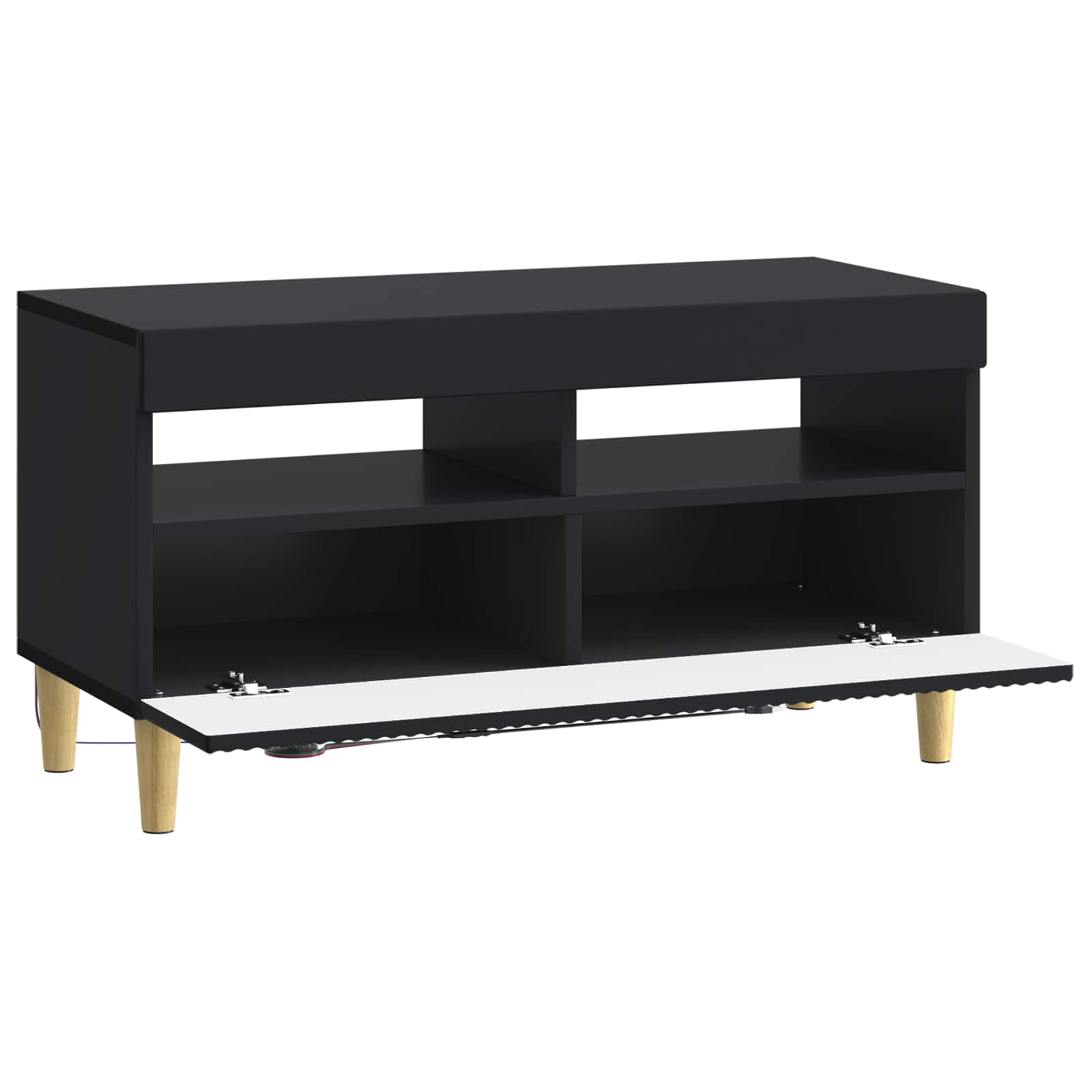 LED TV-kaappi Musta Tekninen puu - Image 3
