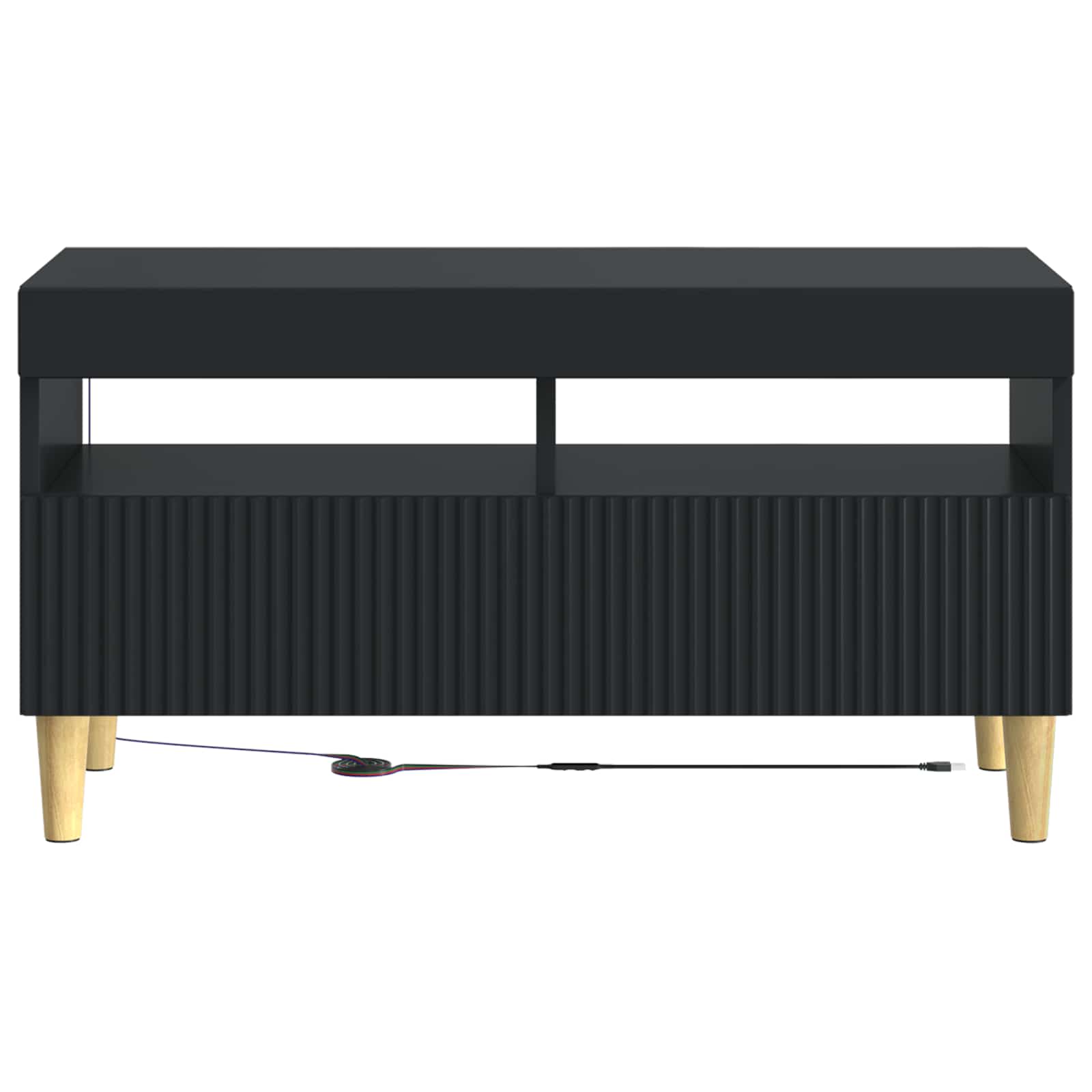 LED TV-kaappi Musta Tekninen puu - Image 4