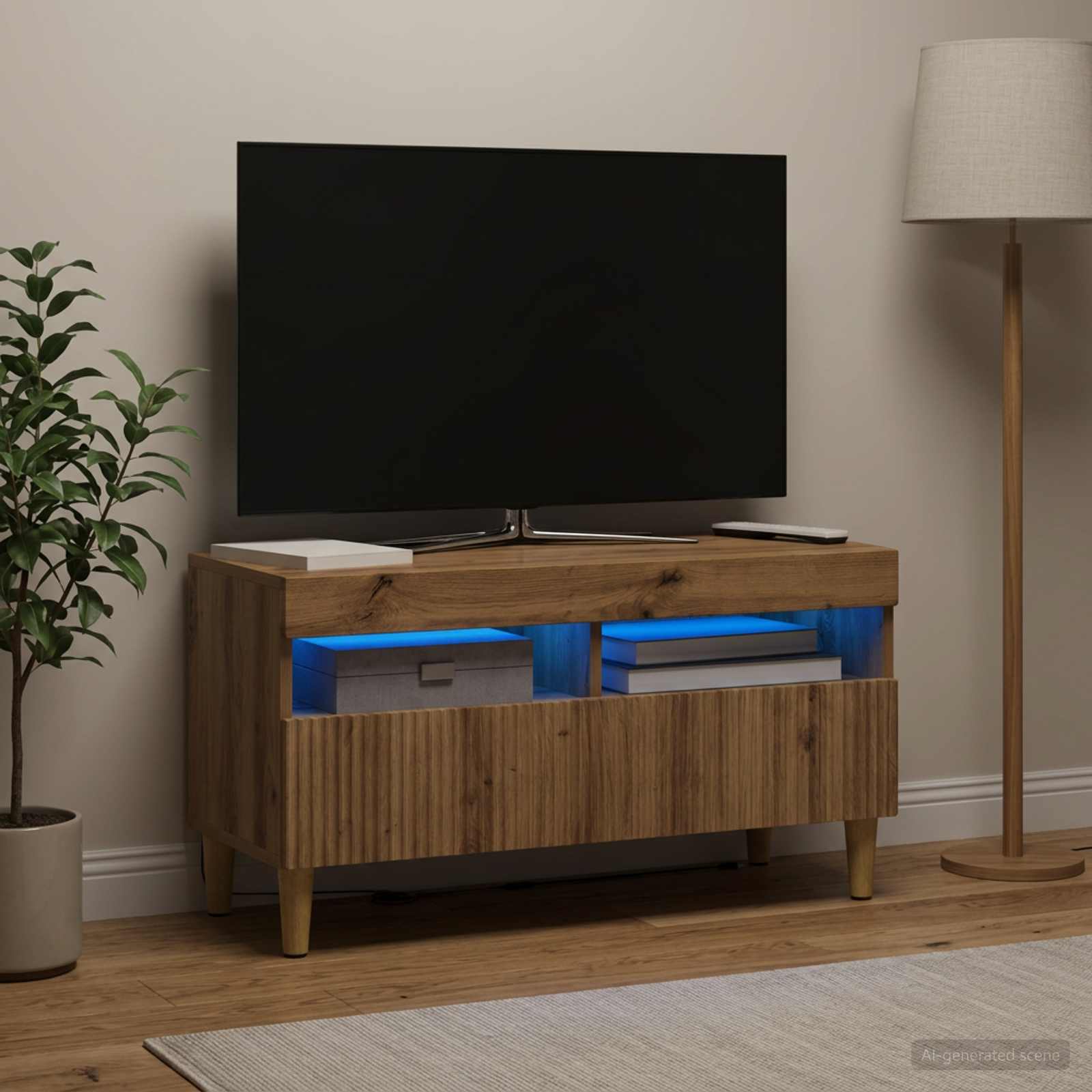 LED TV-kaappi Artisaanitammi Tekninen puu
