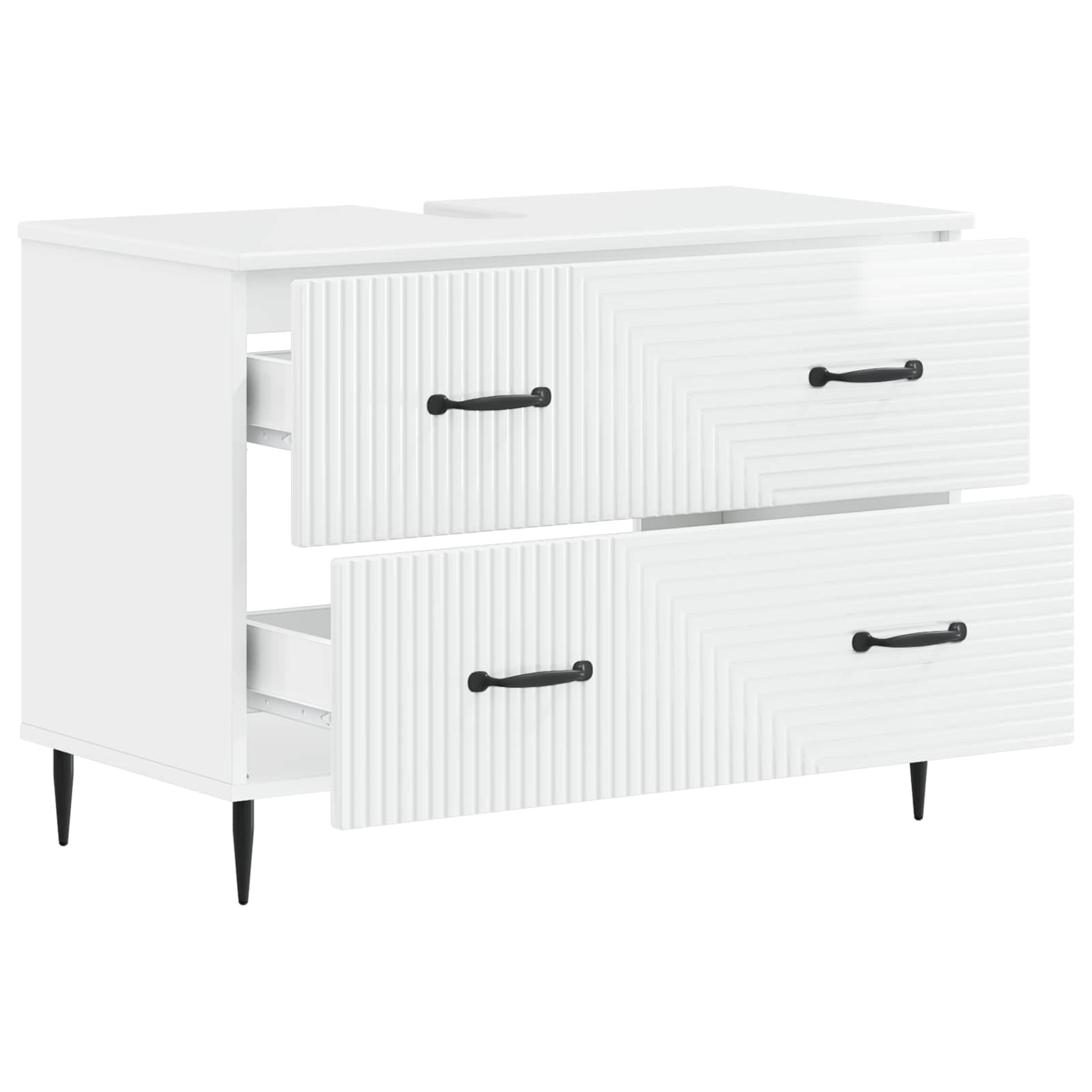 vidaXL Badkamer wastafelkast HAARLEM Hoogglans Wit 82 x 41 x 58,5 cm
