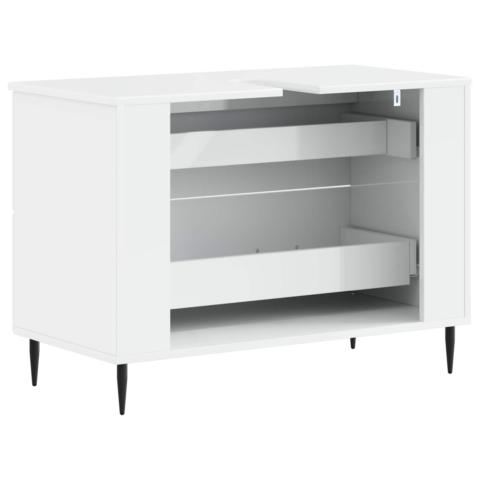 vidaXL Badkamer wastafelkast HAARLEM Hoogglans Wit 82 x 41 x 58,5 cm