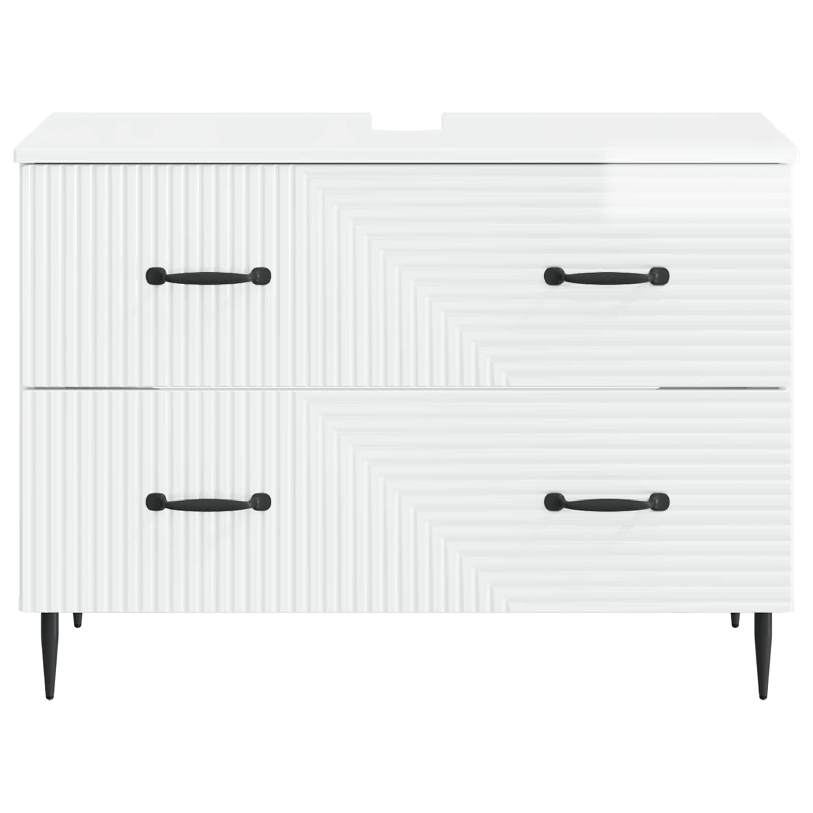vidaXL Badkamer wastafelkast HAARLEM Hoogglans Wit 82 x 41 x 58,5 cm