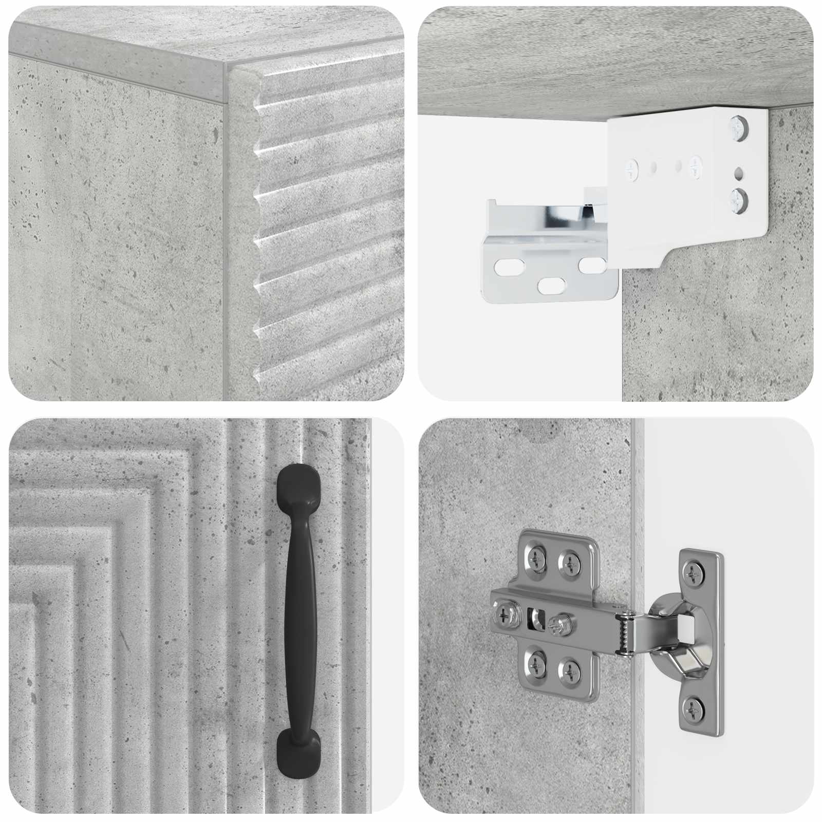 Armario de pared para baño HAARLEM Gris Hormigón 7