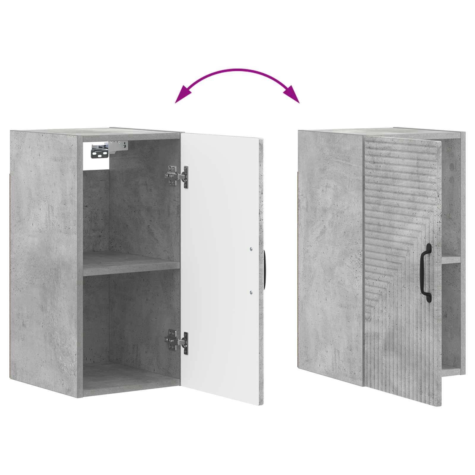 Armario de pared para baño HAARLEM Gris Hormigón 8