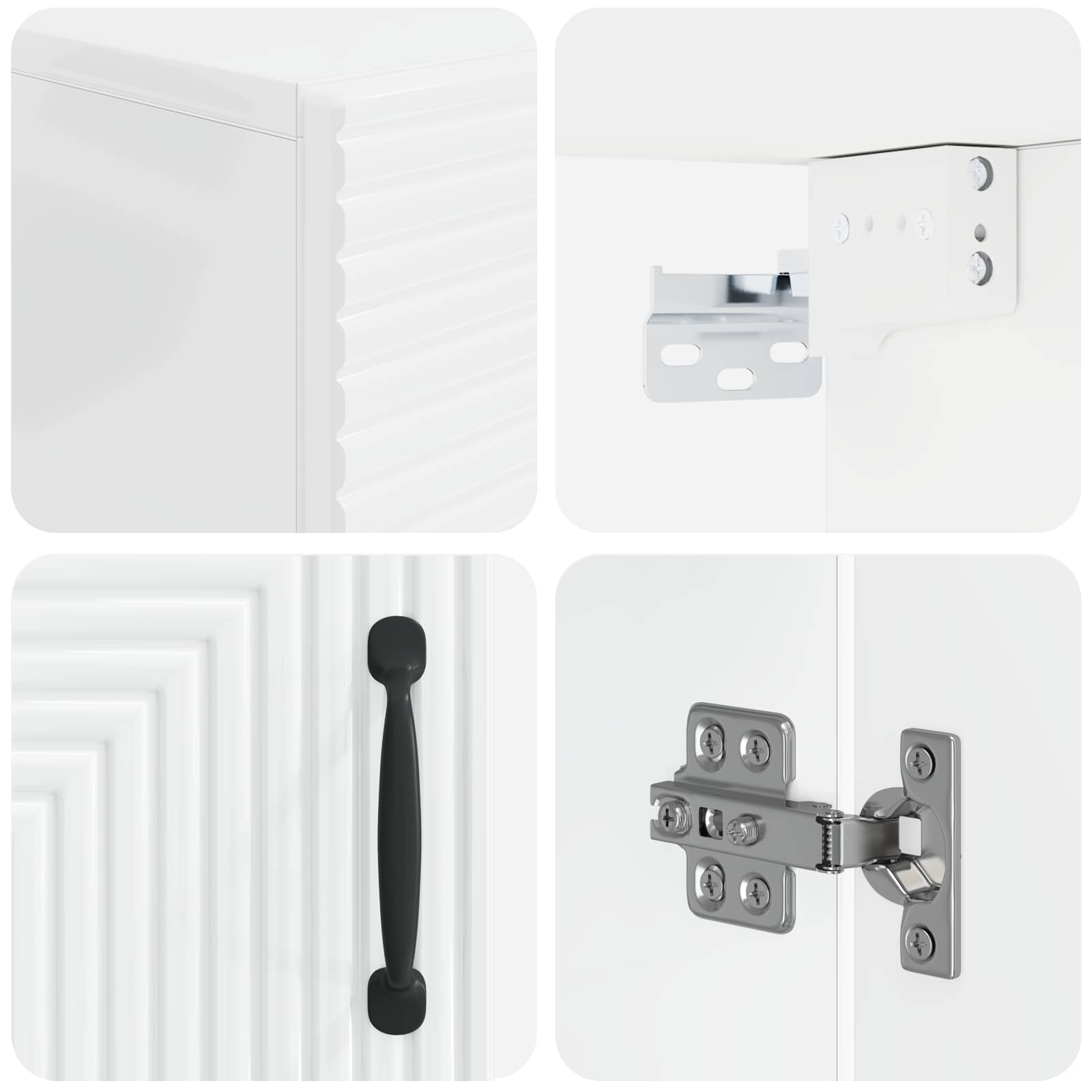 Armario de pared para baño HAARLEM Blanco Brillante 7