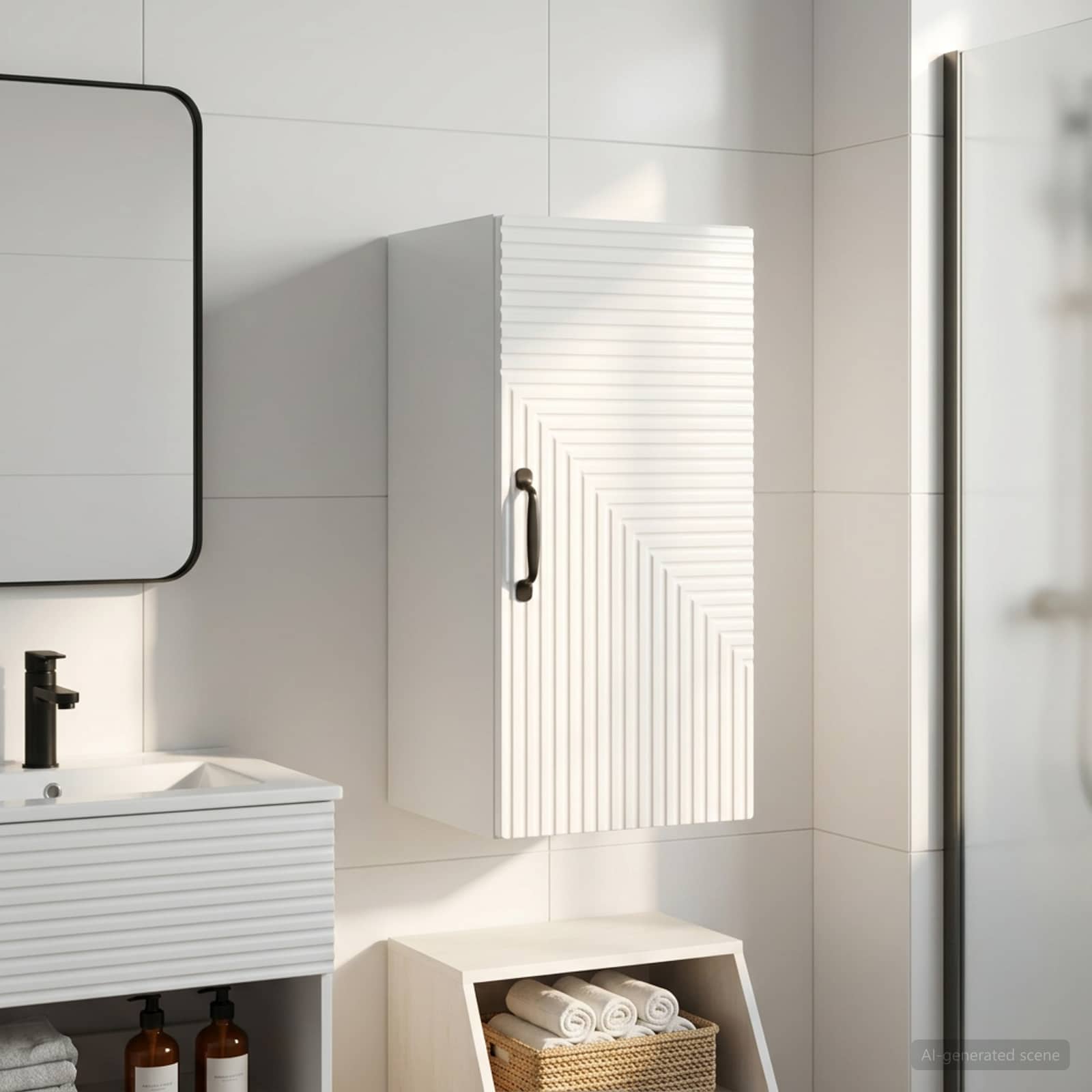 vidaXL Badkamer wandkast HAARLEM Hoogglans Wit 30 x 31 x 59 cm
