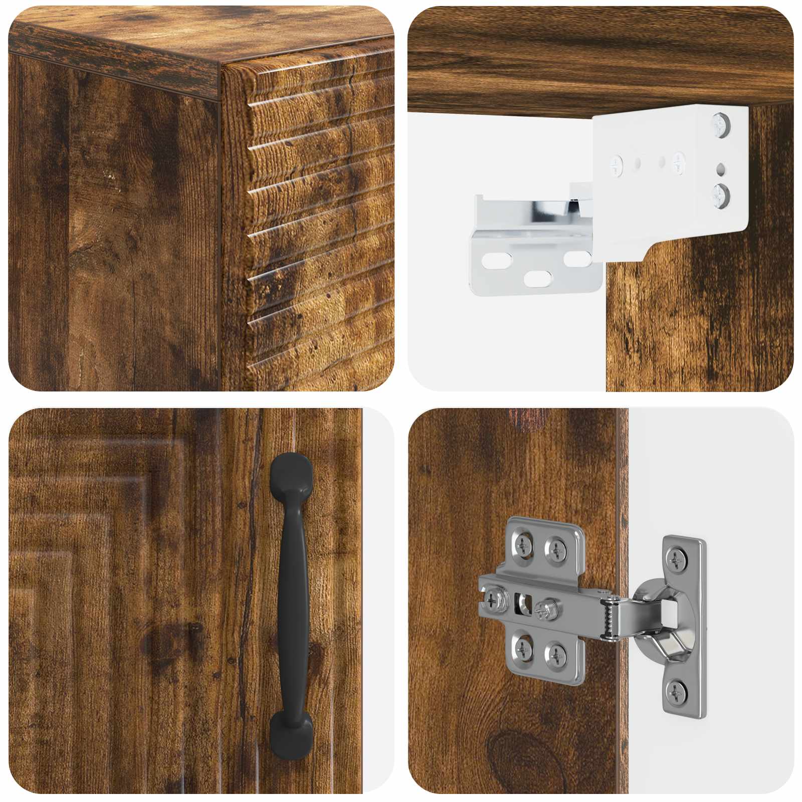 Armario de pared para baño HAARLEM Roble Ahumado 7