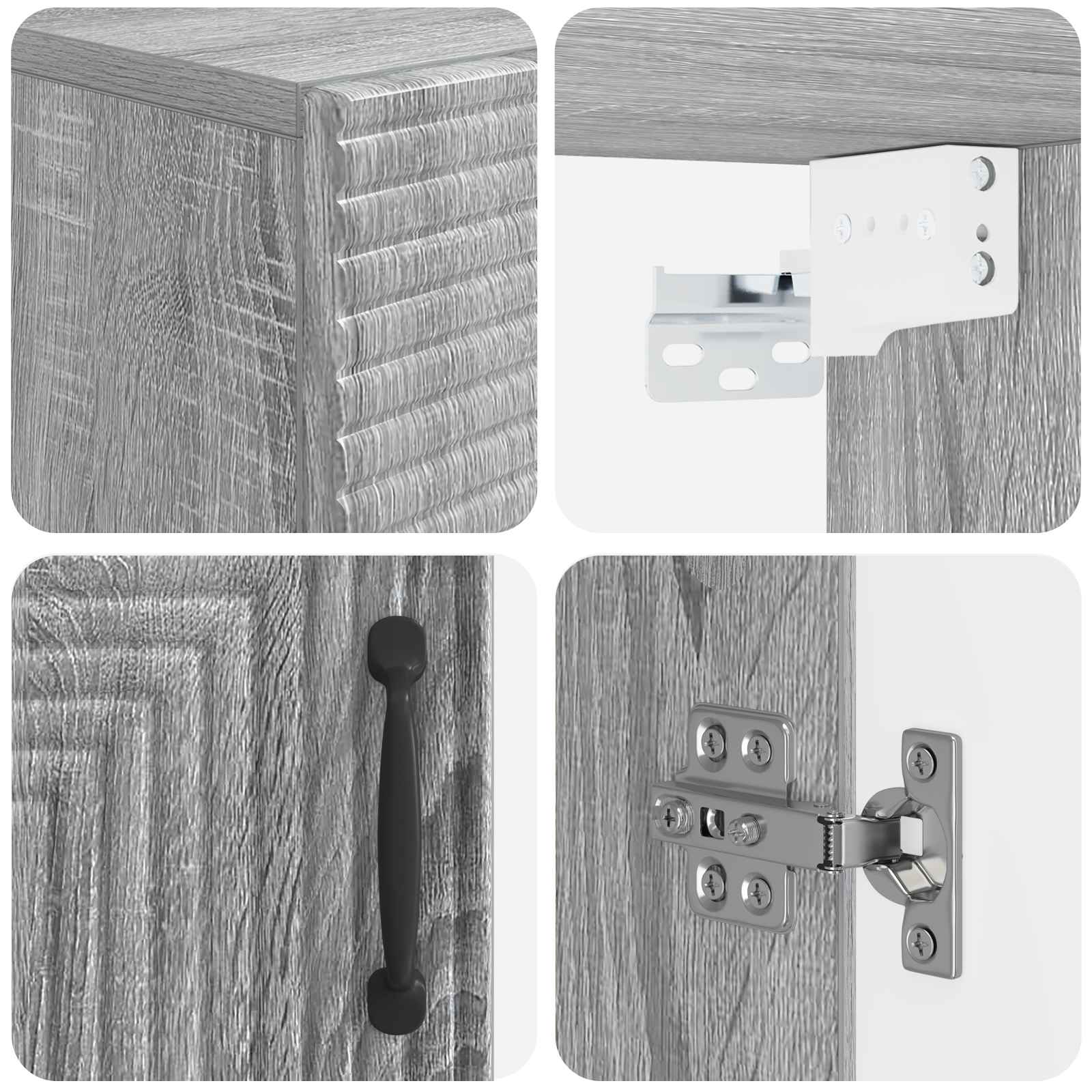 Armario de pared para baño HAARLEM Sonoma gris 30 x 31 x 59 cm 7