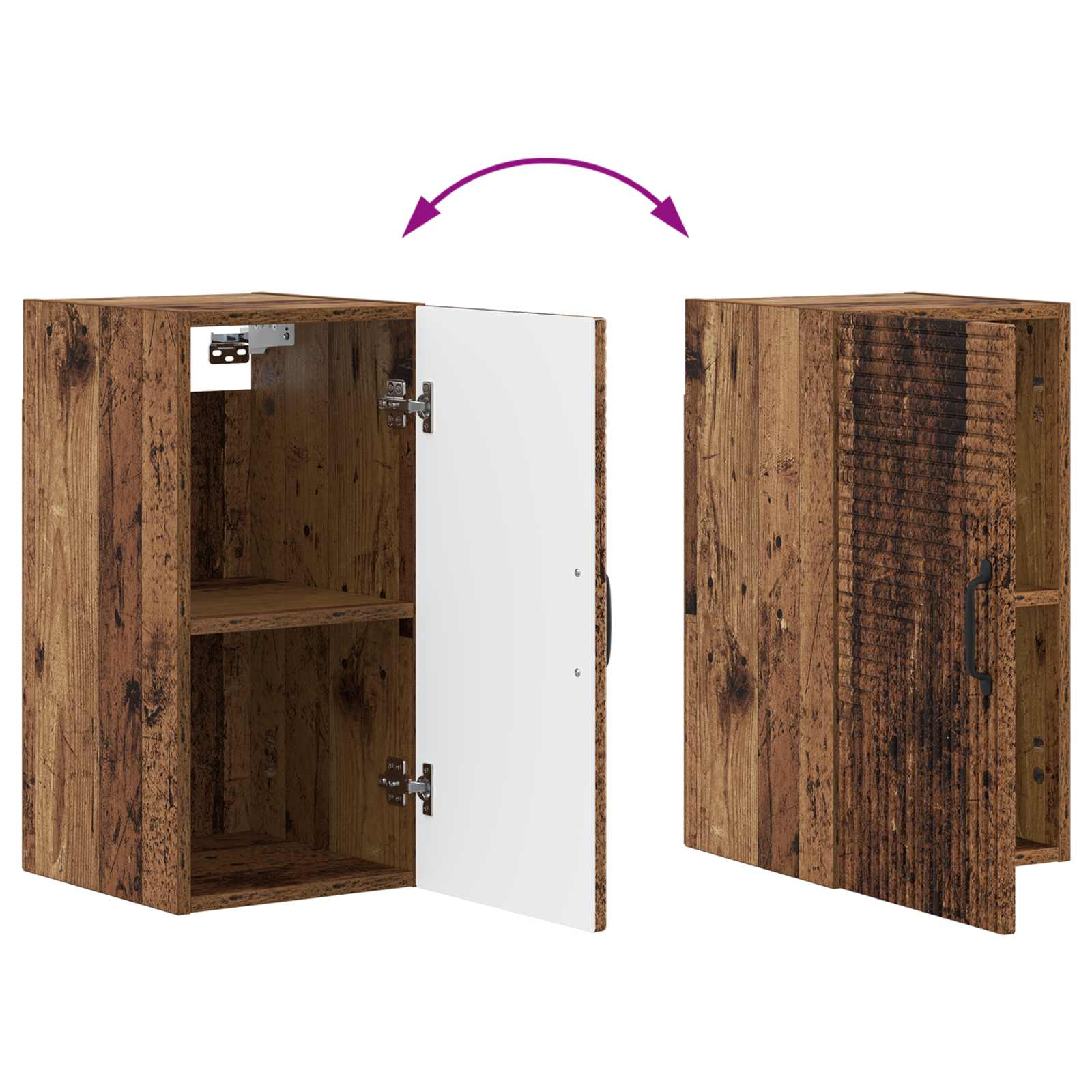 Armario de pared para baño HAARLEM Madera envejecida 8