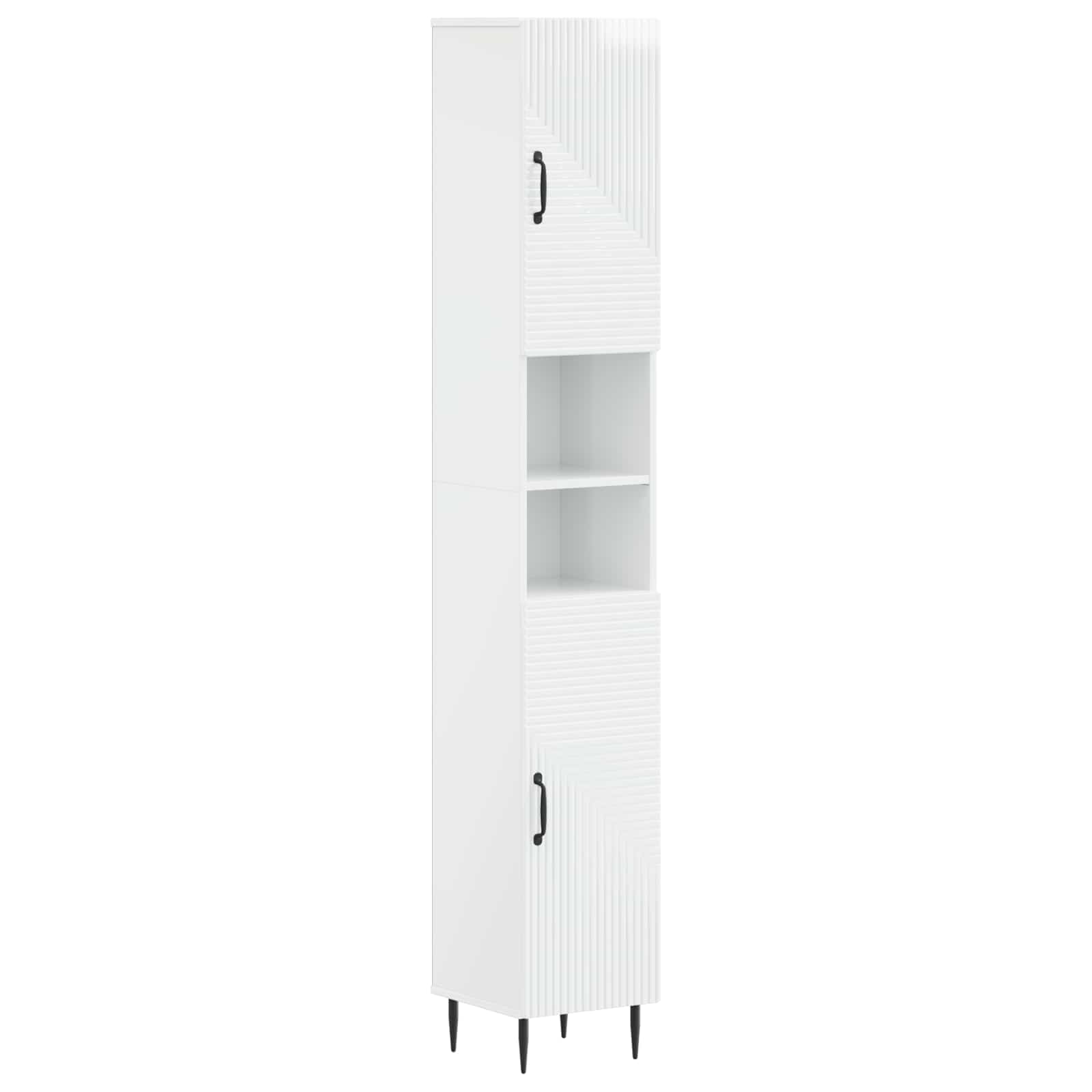 Badkamerkast met Open Plank HAARLEM Hoogglans Wit – afbeelding 1