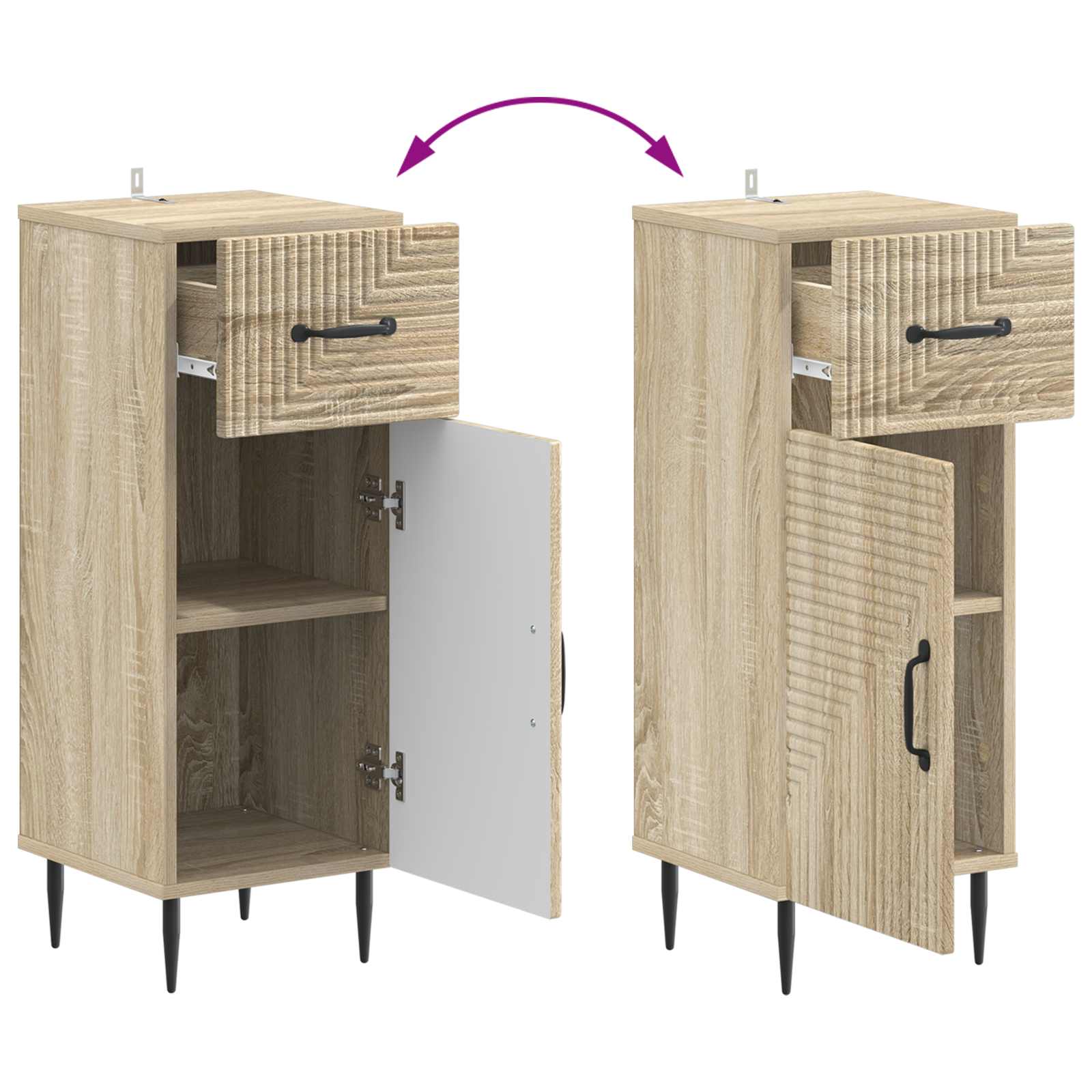 Armario de Almacenamiento para Baño HAARLEM Roble Sonoma 8