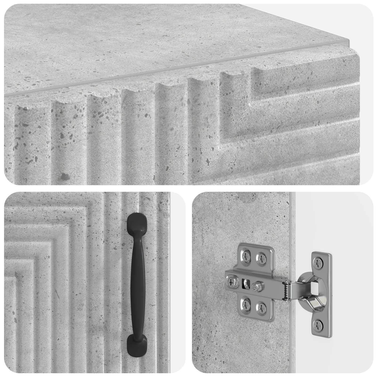 Armario de Almacenamiento para Baño HAARLEM Gris Hormigón 7