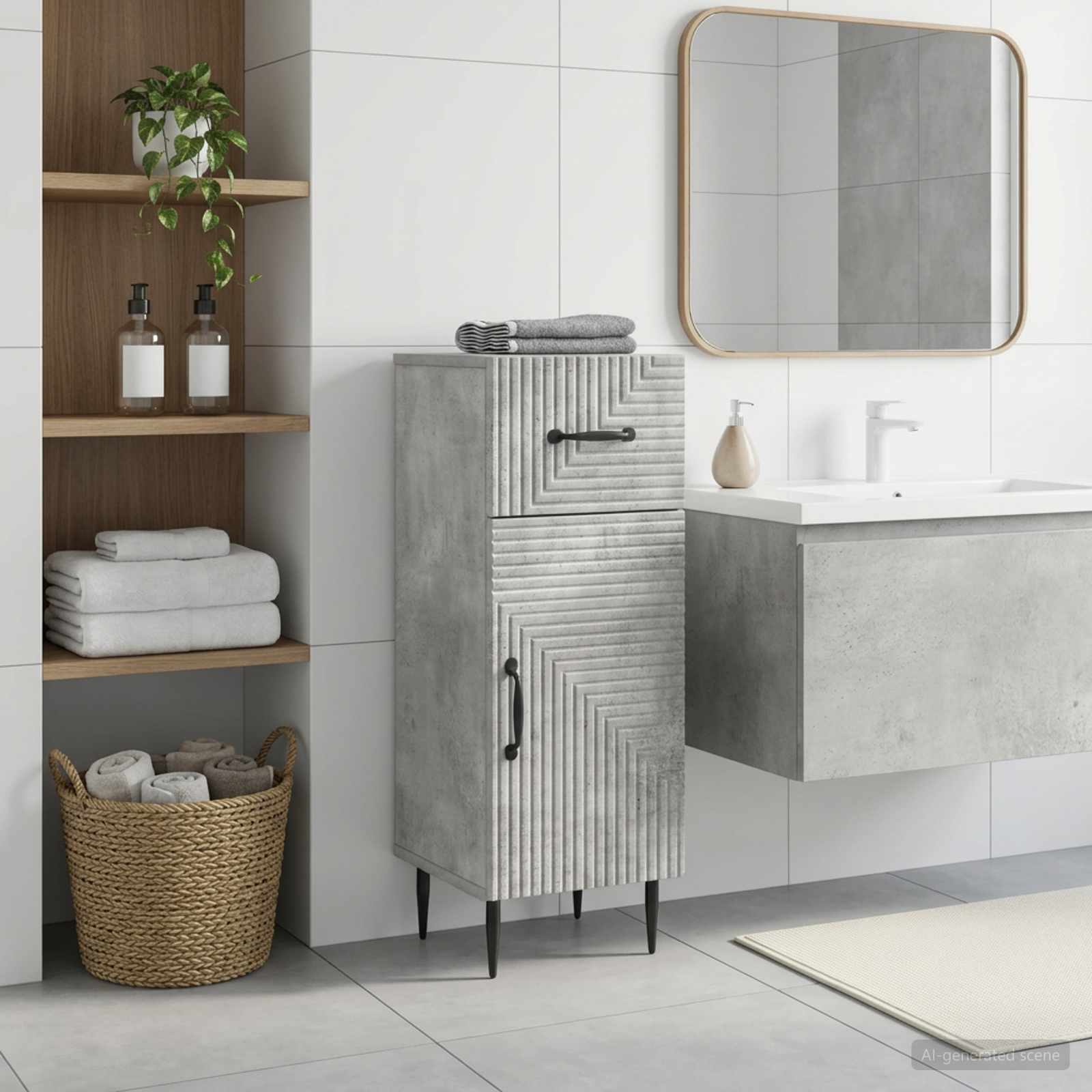 Armario de Almacenamiento para Baño HAARLEM Gris Hormigón