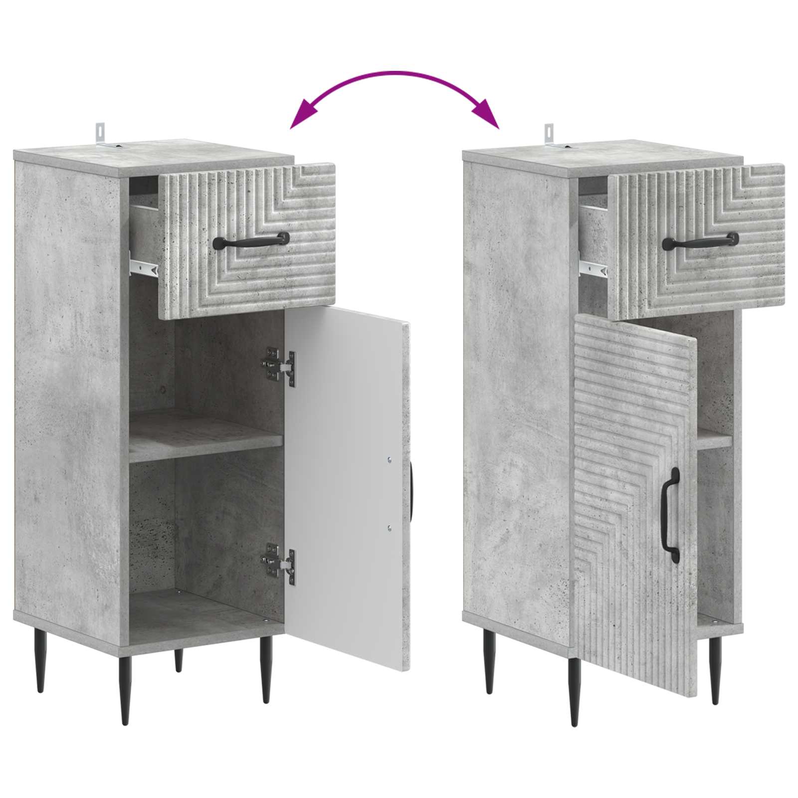Armario de Almacenamiento para Baño HAARLEM Gris Hormigón 8