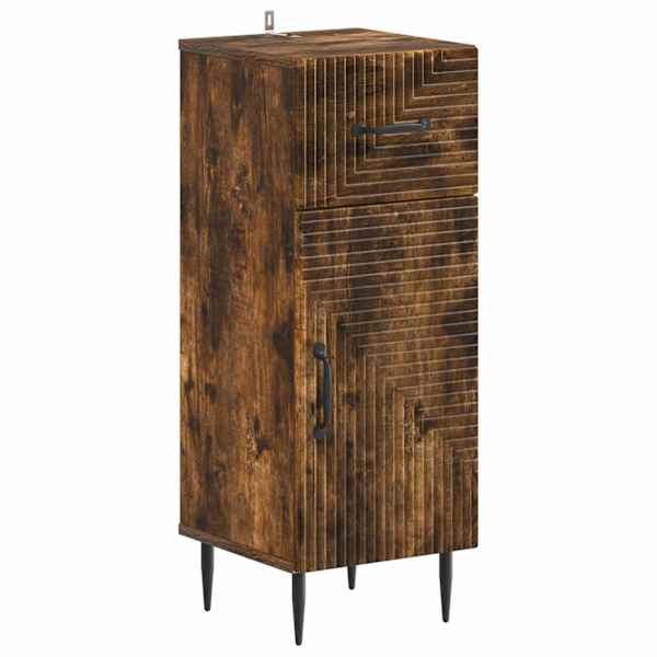 vidaXL Vannitoa hoiukapp HAARLEM Suitsutatud tamm 30 x 31 x 80 cm