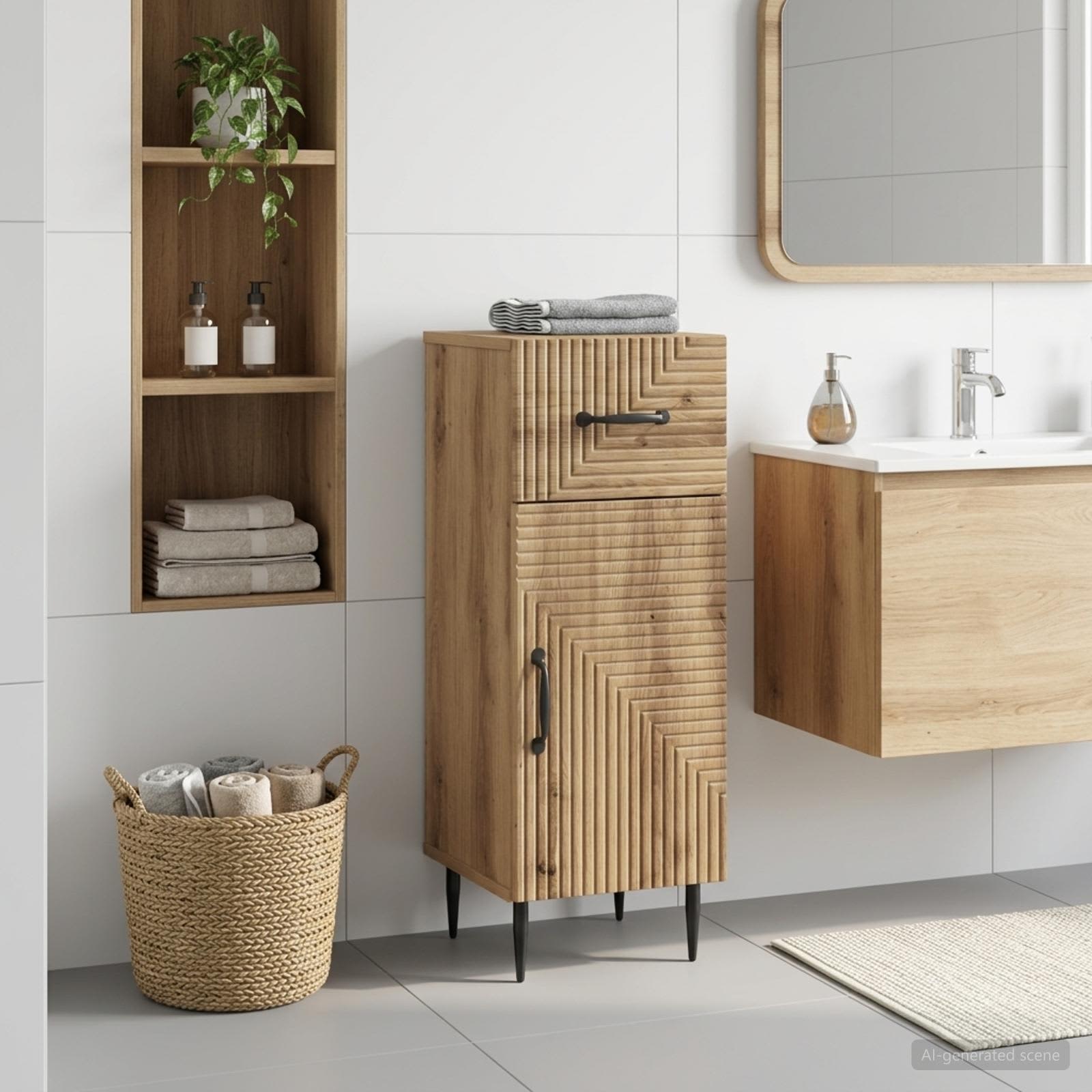 Vannitoa hoiukapp HAARLEM Artisan tamm 30 x 31 x 80 cm