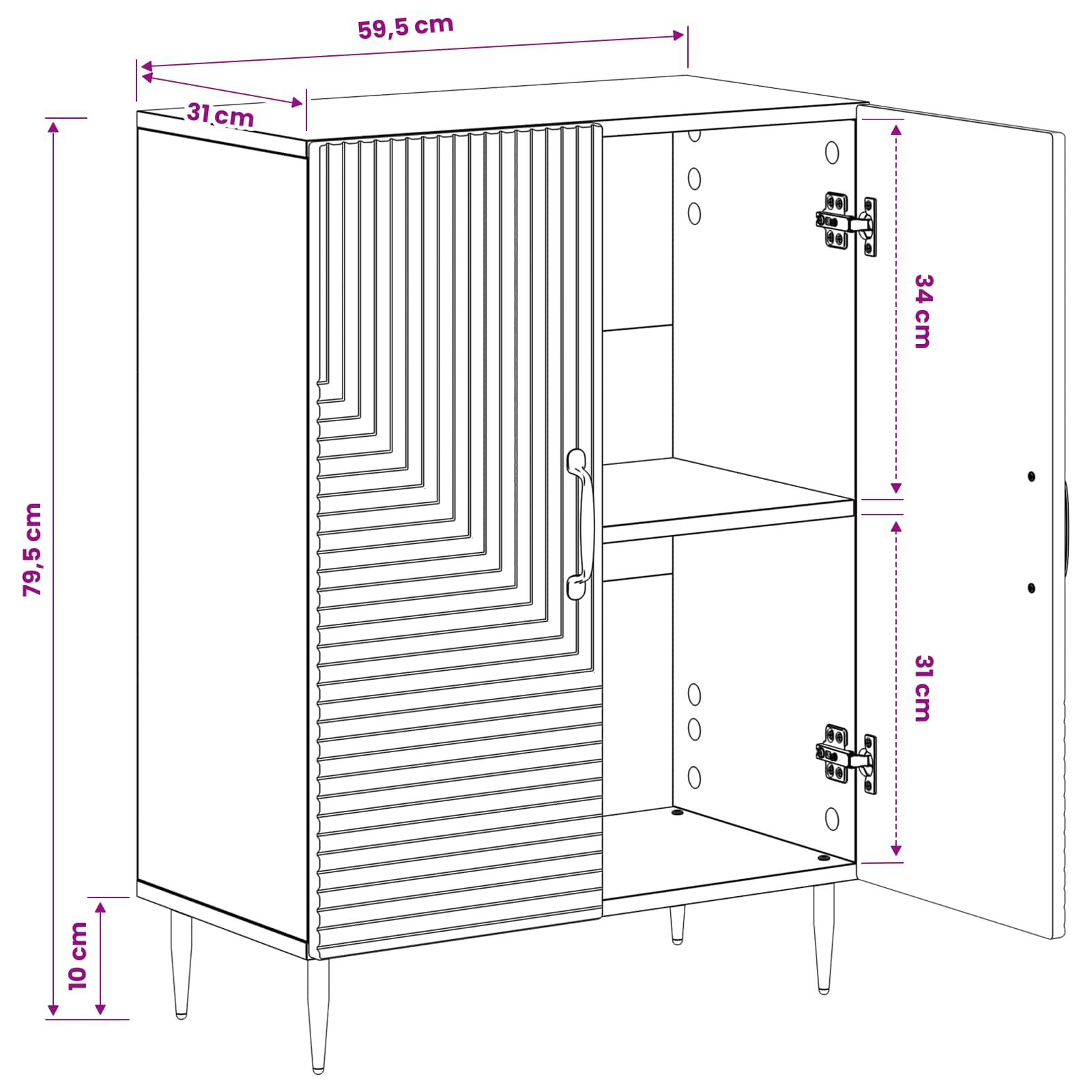 Bathroom Storage Cainet HAARLEM size guide