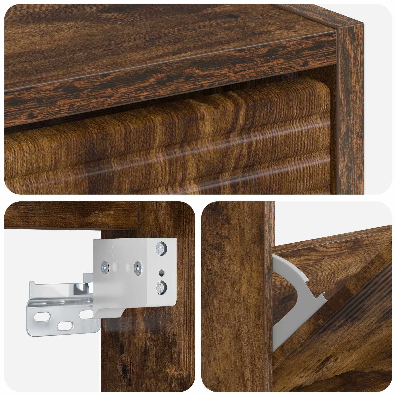 Wandgemonteerde Schoenkast HAARLEM 71 x 17 x 43 cm Bewerkt hout image 6
