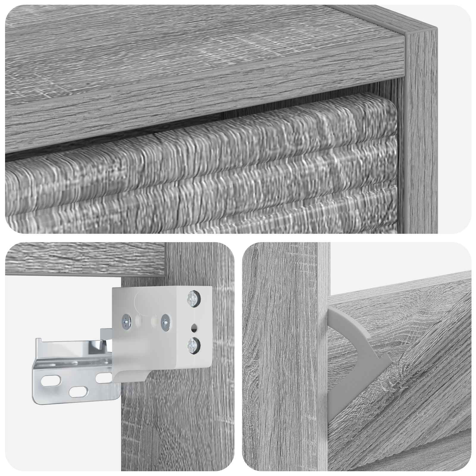 Wandgemonteerde Schoenkast HAARLEM 71 x 17 x 43 cm Bewerkt hout image 6