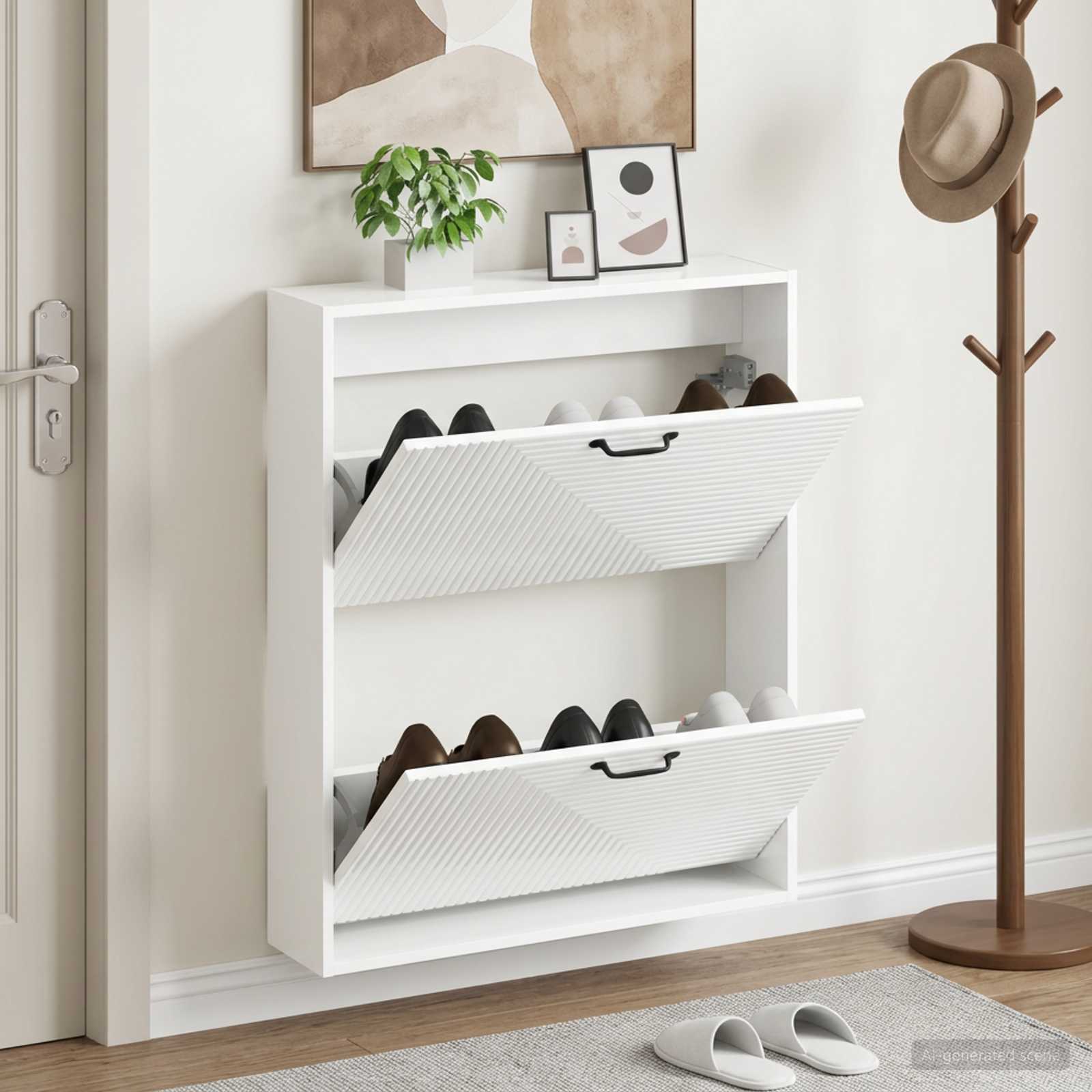 vidaXL Wandgemonteerde Schoenkast HAARLEM 71 x 17 x 86 cm Bewerkt hout