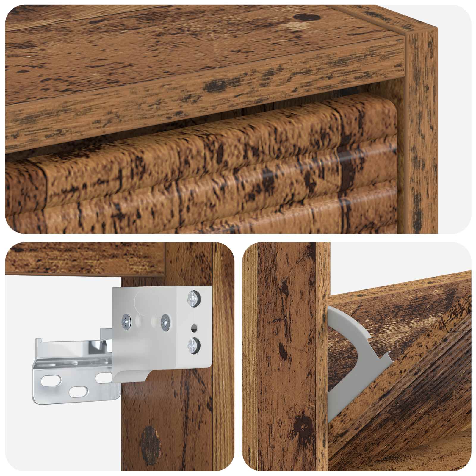 Wandgemonteerde Schoenkast HAARLEM 71 x 17 x 86 cm Bewerkt hout image 6