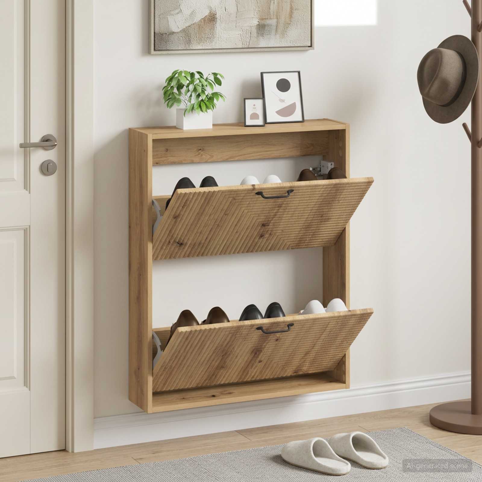 vidaXL Wandmontierter Schuhschrank HAARLEM 71 x 17 x 86 cm