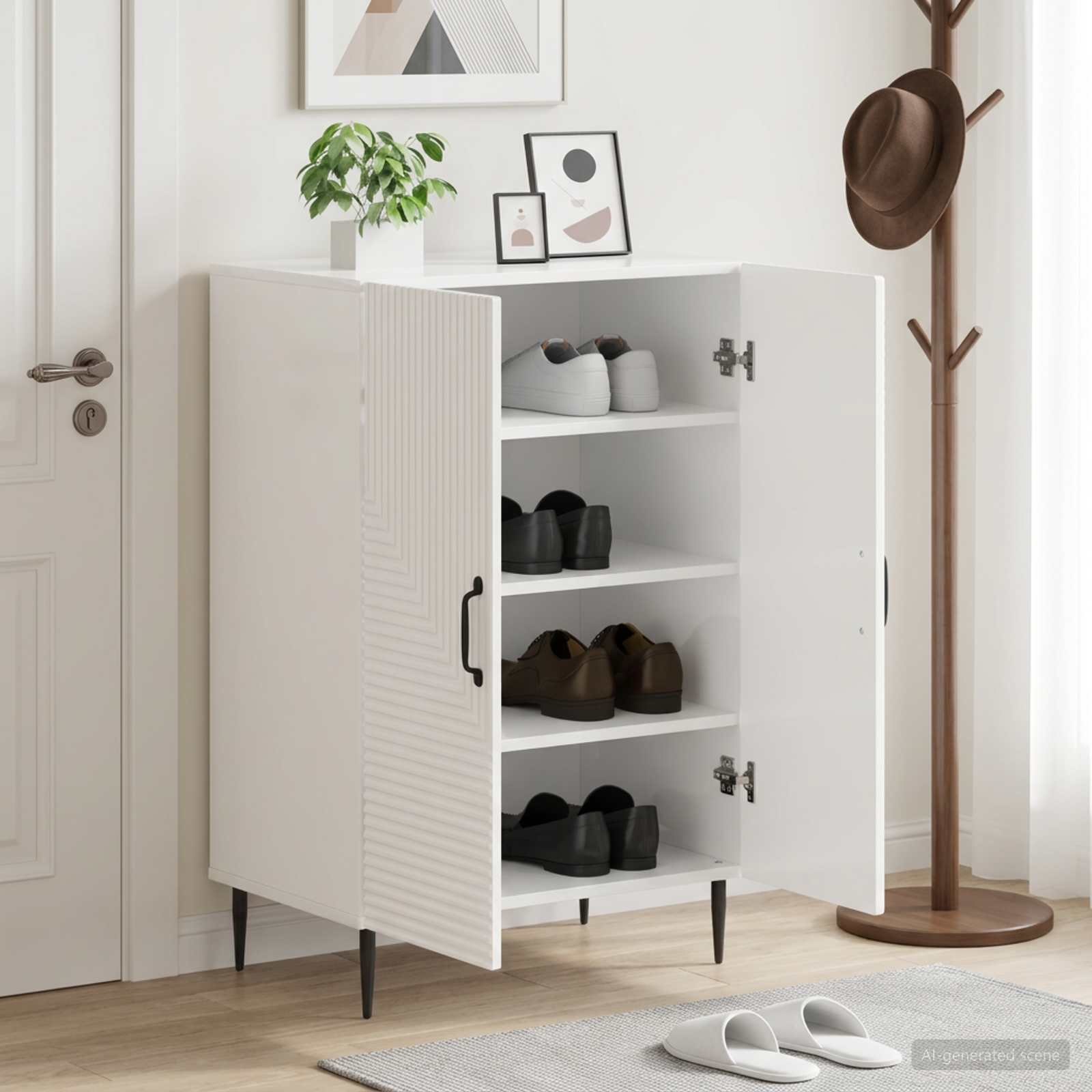 vidaXL Schoenenkast HAARLEM 59,5 x 39,5 x 89,5 cm Bewerkt hout
