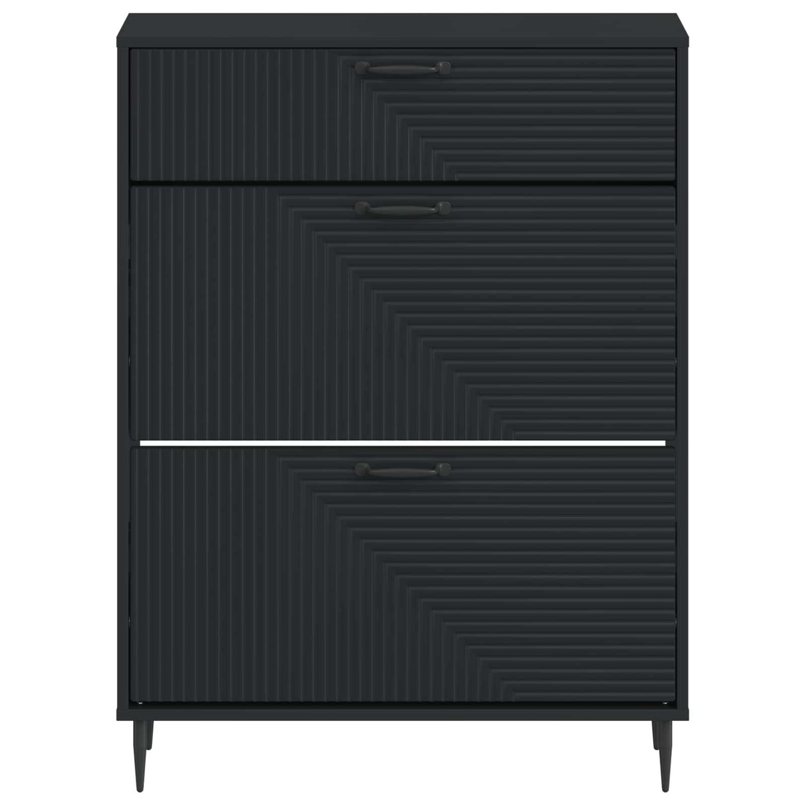 Schoenenkast HAARLEM 78 x 24 x 103 cm Bewerkt hout Zwart image 3