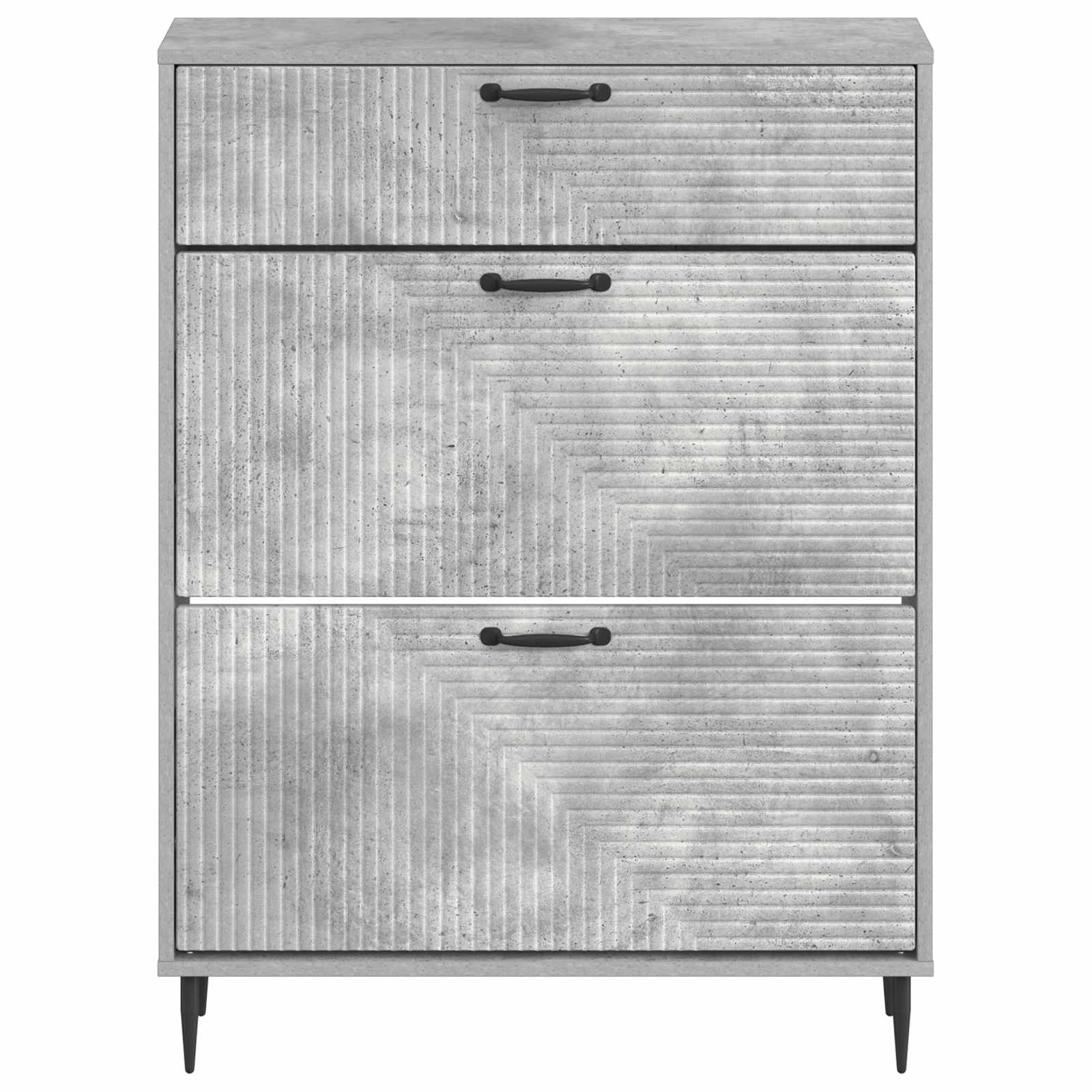 Schoenenkast HAARLEM 78 x 24 x 103 cm Bewerkt hout Betongrijs image 3
