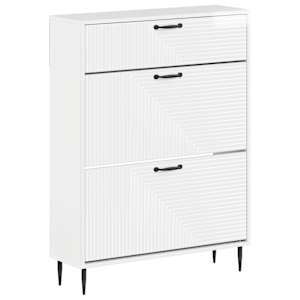 vidaXL Kinga kapp HAARLEM 78 x 24 x 103 cm Tehispuit K&otilde;rgl&auml;ikega valge