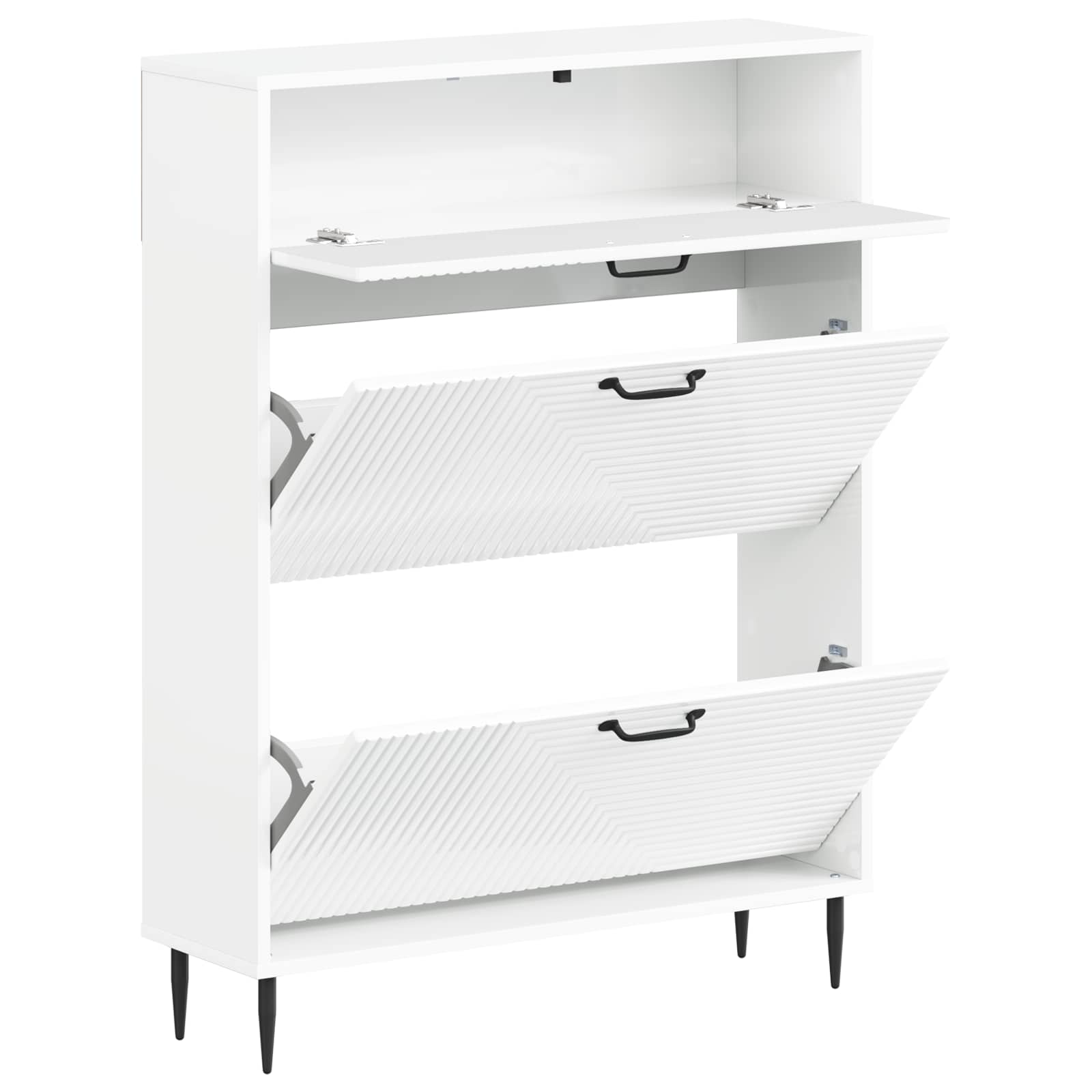 Schoenenkast HAARLEM 78 x 24 x 103 cm Bewerkt hout image 2