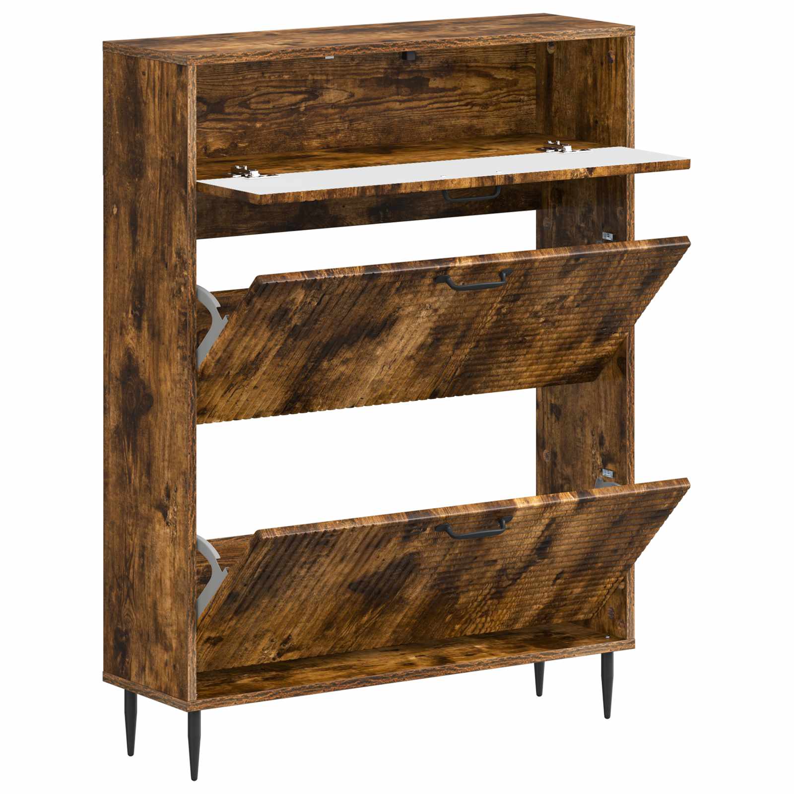 Schoenenkast HAARLEM 78 x 24 x 103 cm Bewerkt hout image 2