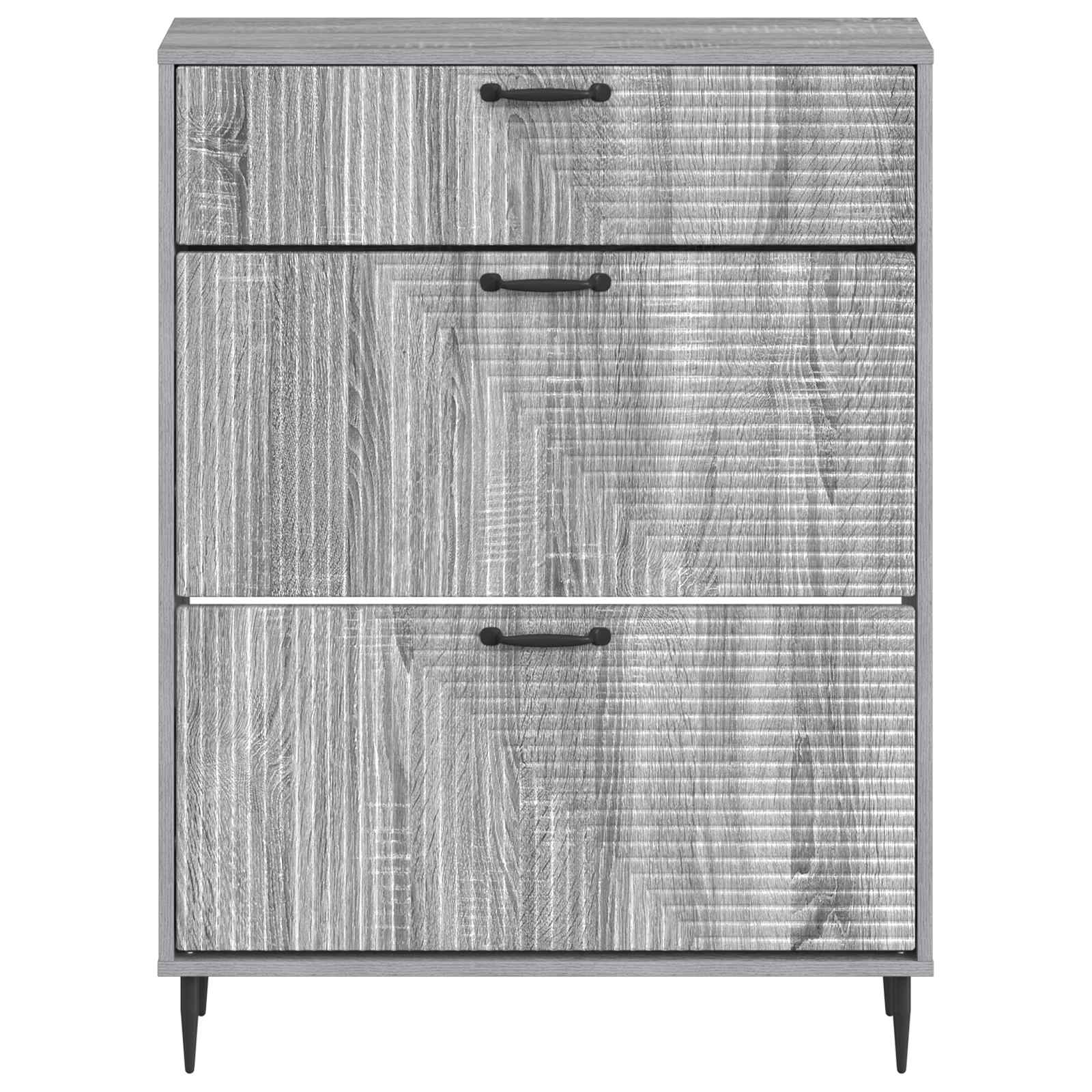 Schoenenkast HAARLEM 78 x 24 x 103 cm Bewerkt hout Grijs Sonoma image 3