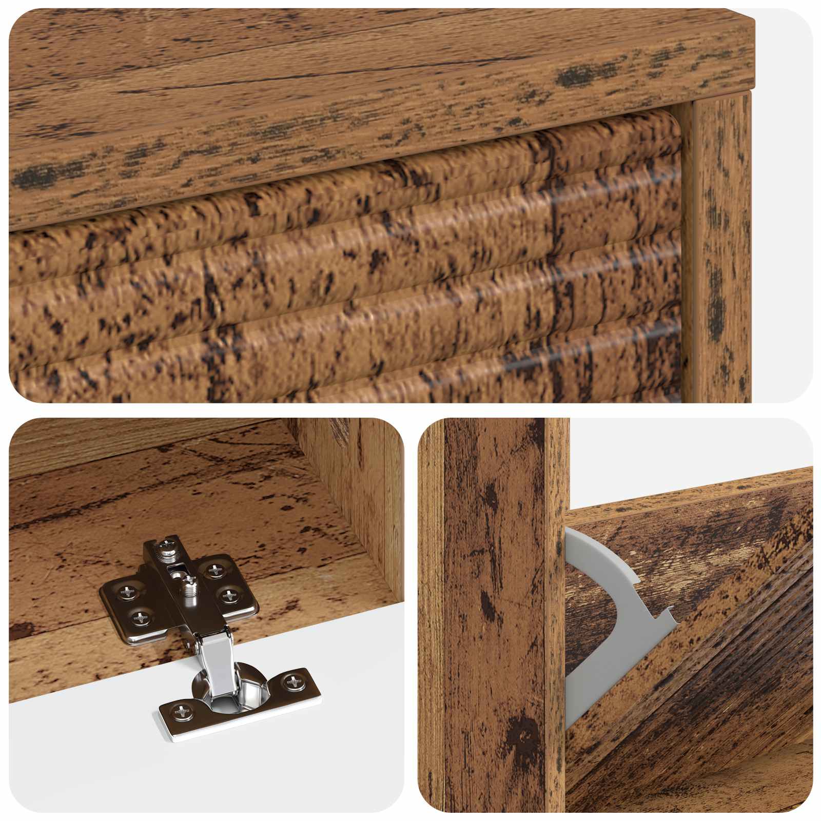 Schoenenkast HAARLEM 78 x 24 x 103 cm Bewerkt hout Oud hout image 6