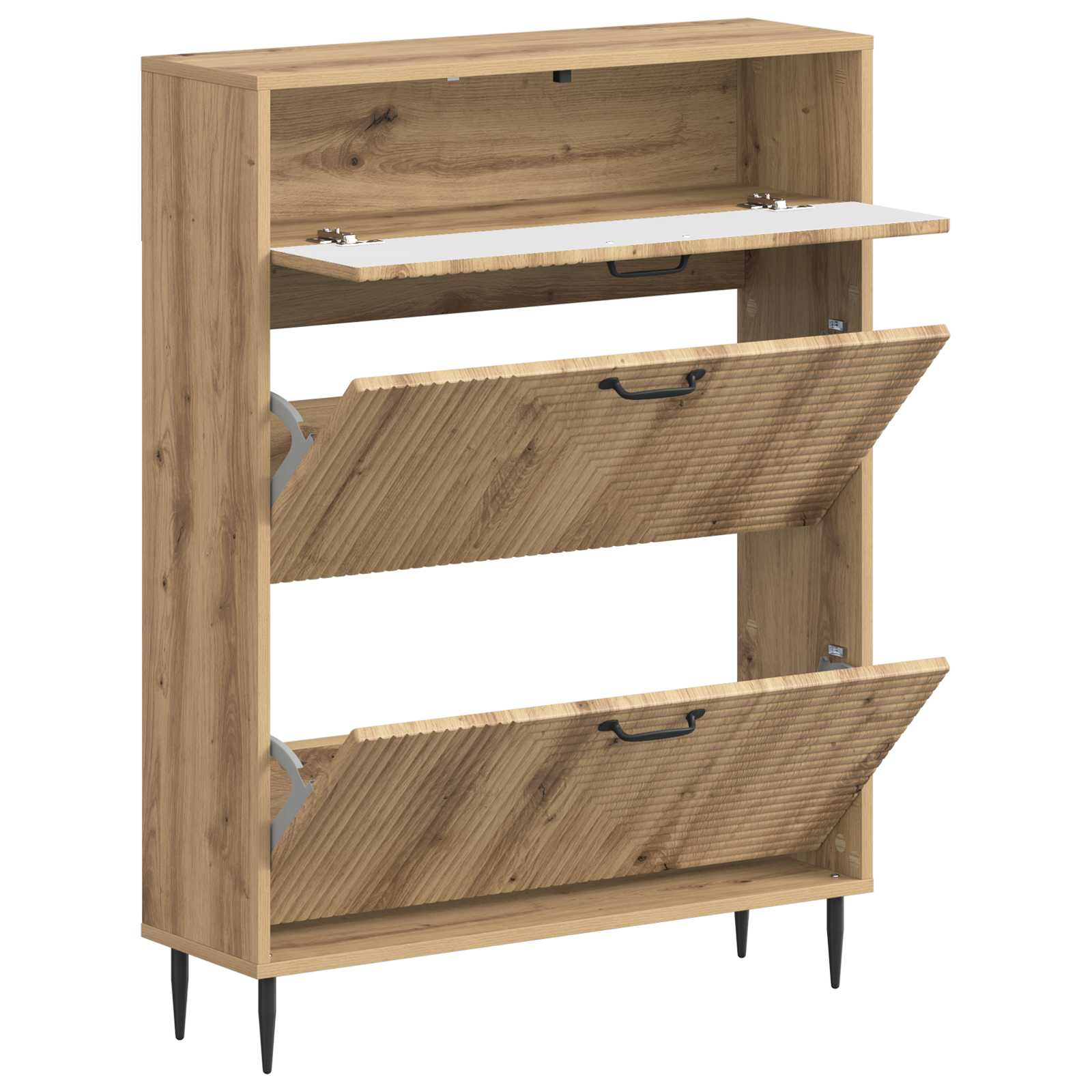 Schoenenkast HAARLEM 78 x 24 x 103 cm Bewerkt hout image 2