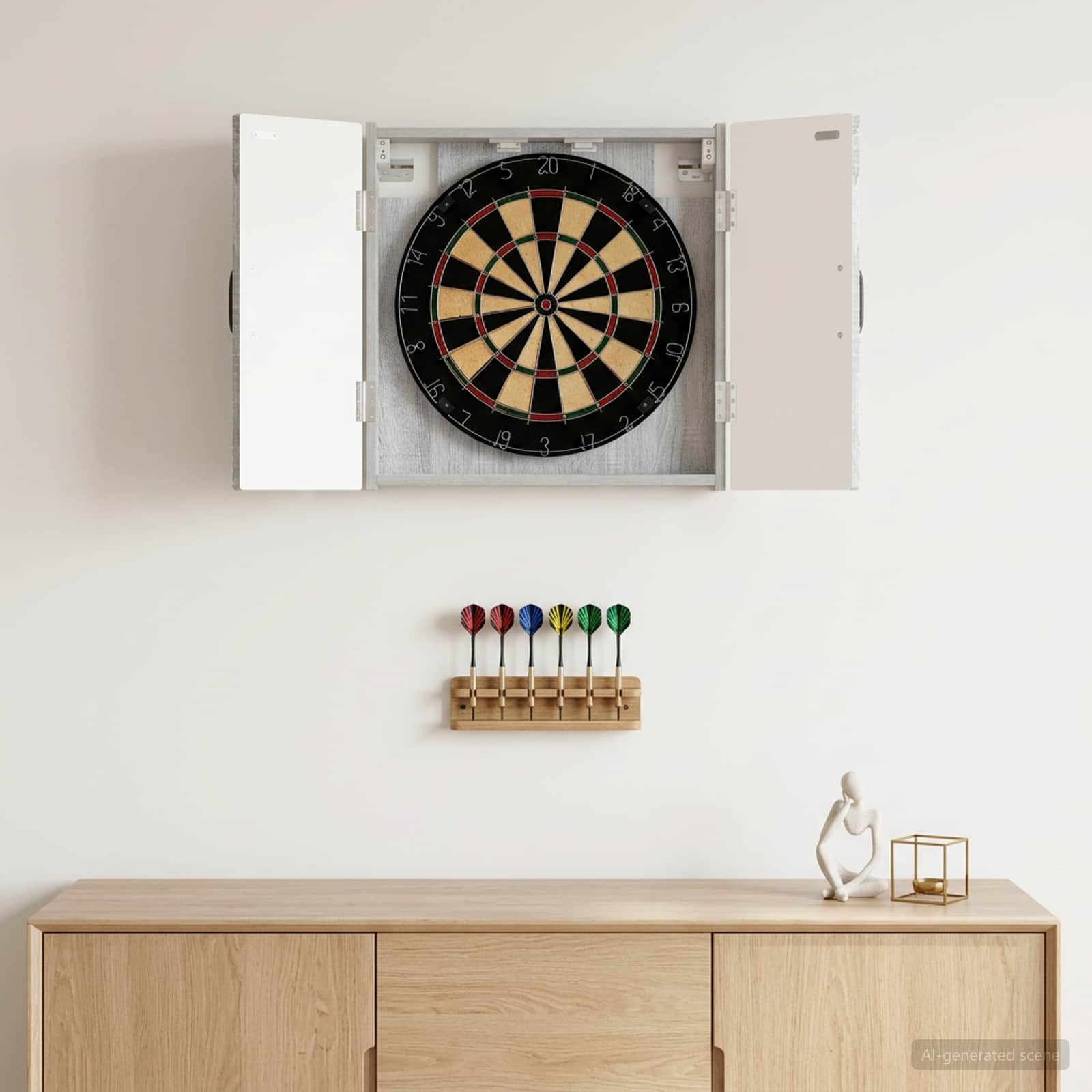vidaXL Dartboard Skab HAARLEM Grå Sonoma 52,5 x 10,5 x 53,5 cm