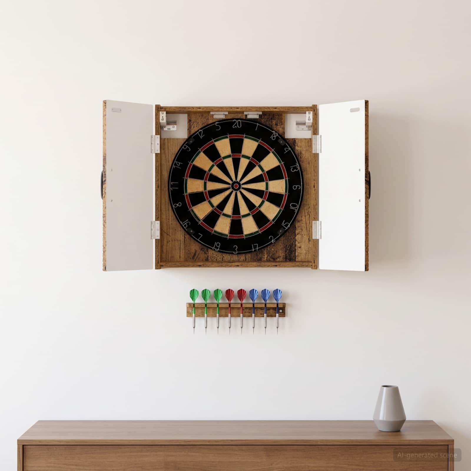 vidaXL Dartboard Skab HAARLEM Gammelt træ 52,5 x 10,5 x 53,5 cm