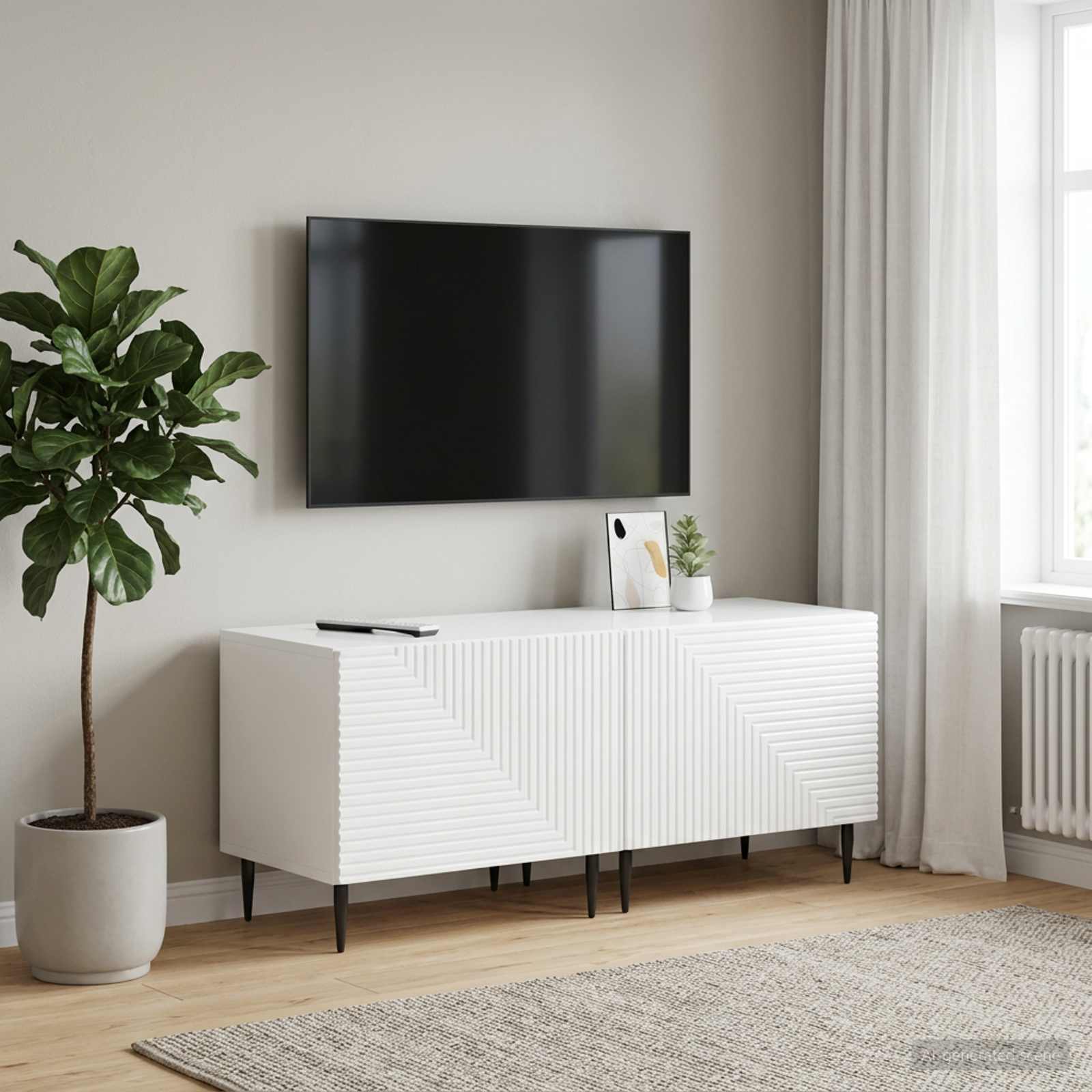 vidaXL Tv-meubel Hoogglans Wit Bewerkt hout