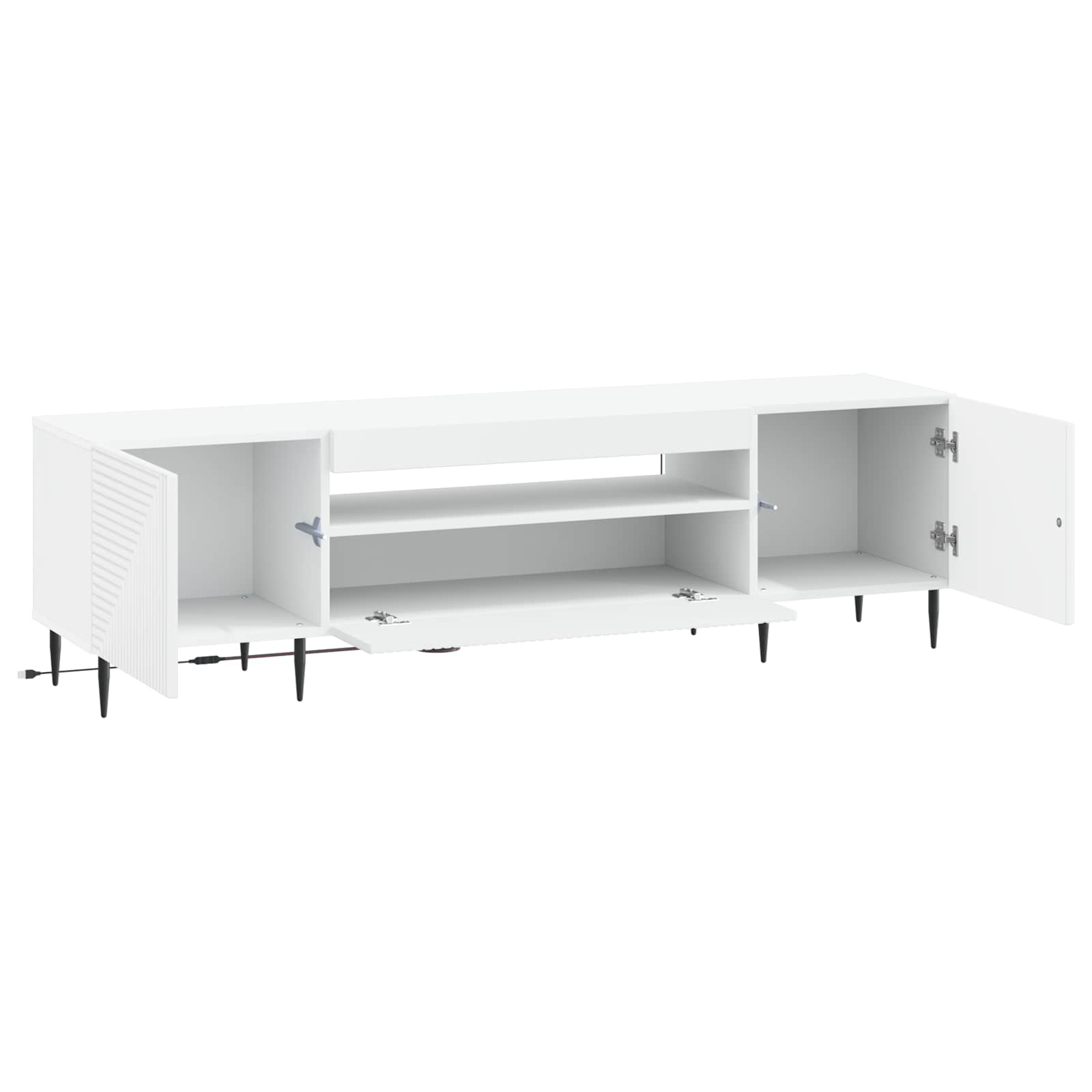 LED TV-kaappi valkoinen Tekninen puu - Image 3