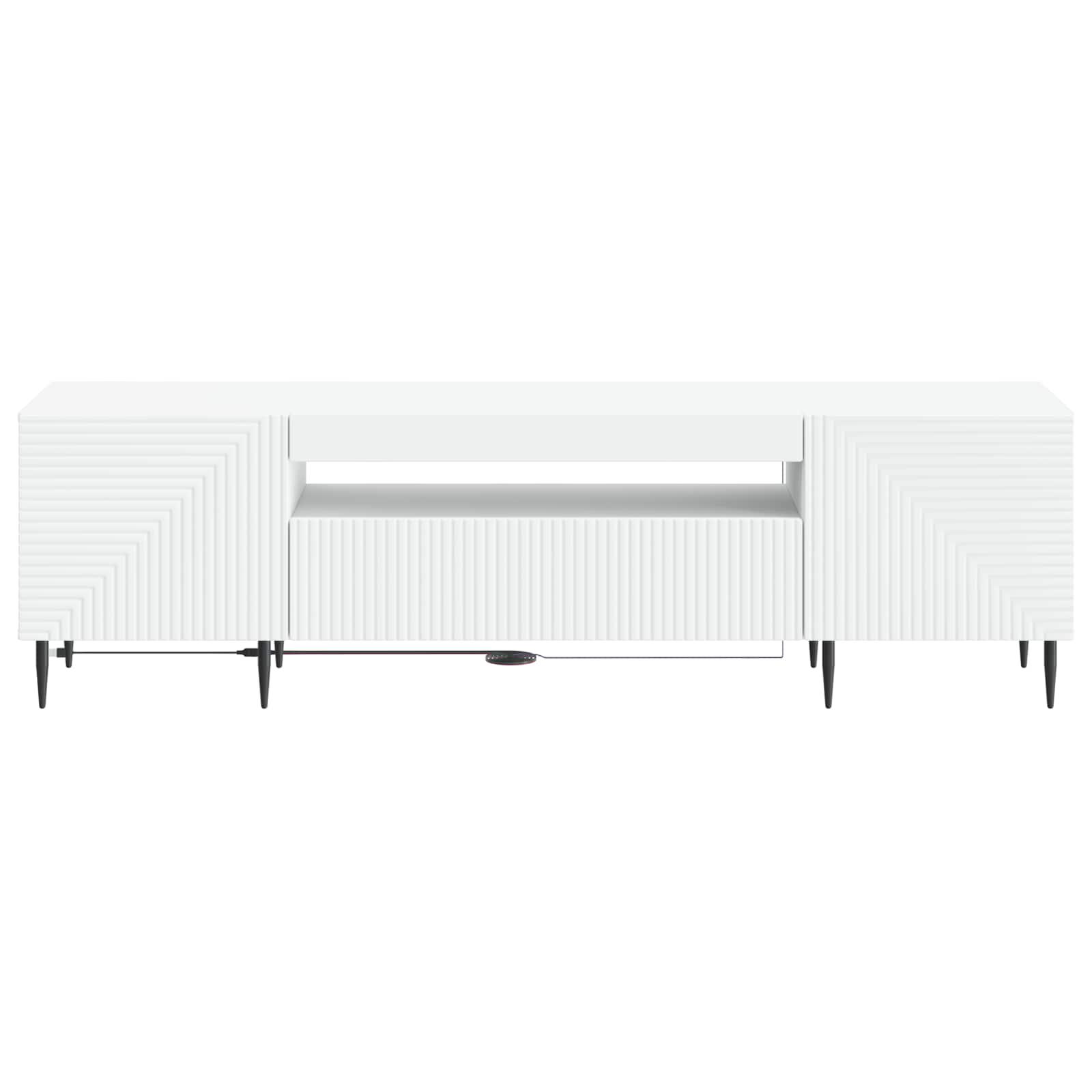 LED TV-kaappi valkoinen Tekninen puu - Image 4