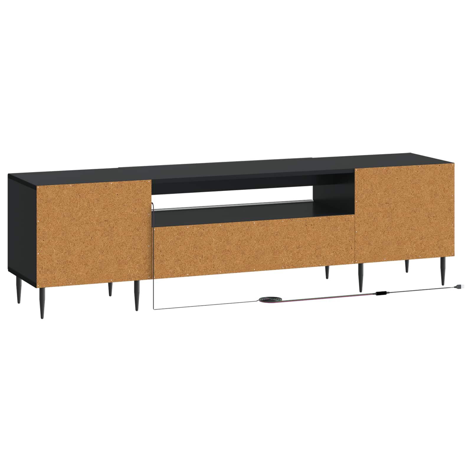 LED TV-kaappi Musta Tekninen puu - Image 6