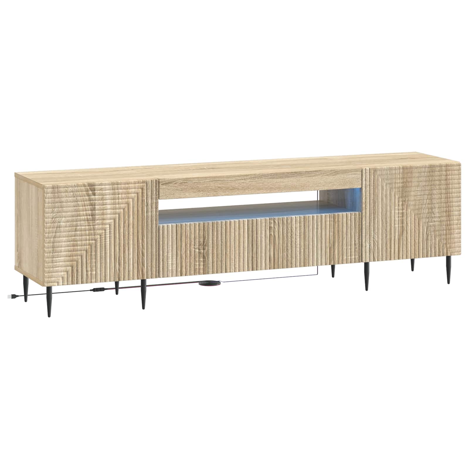 LED TV-kaappi Sonoma-tammi Tekninen puu