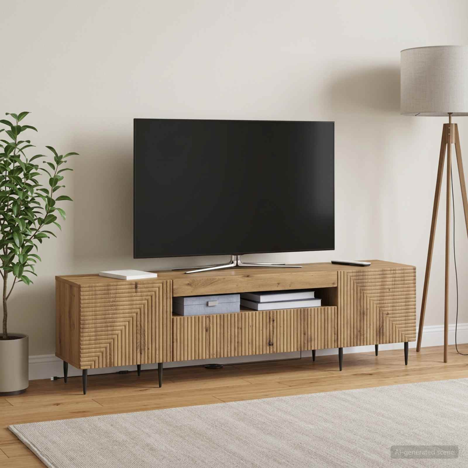 LED TV-kaappi HAARLEM 153 x 35 x 43 cm Artisaanitammi - Image 4