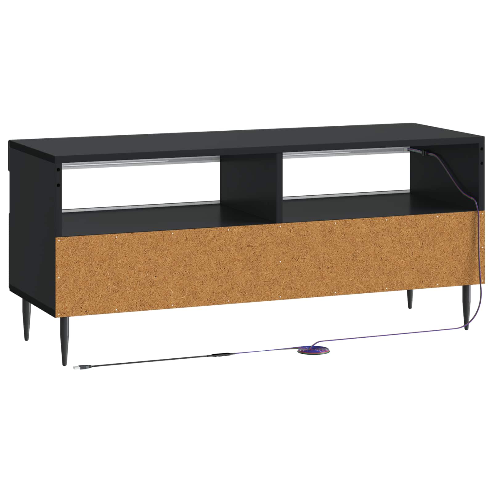 LED TV-kaappi Musta Tekninen puu - Image 6