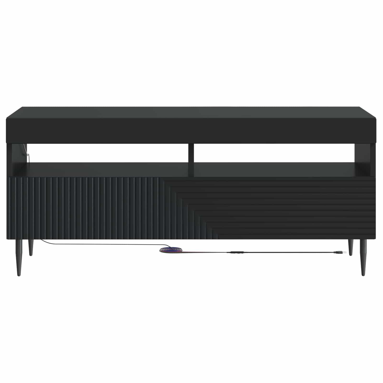 LED TV-kaappi Musta Tekninen puu - Image 4