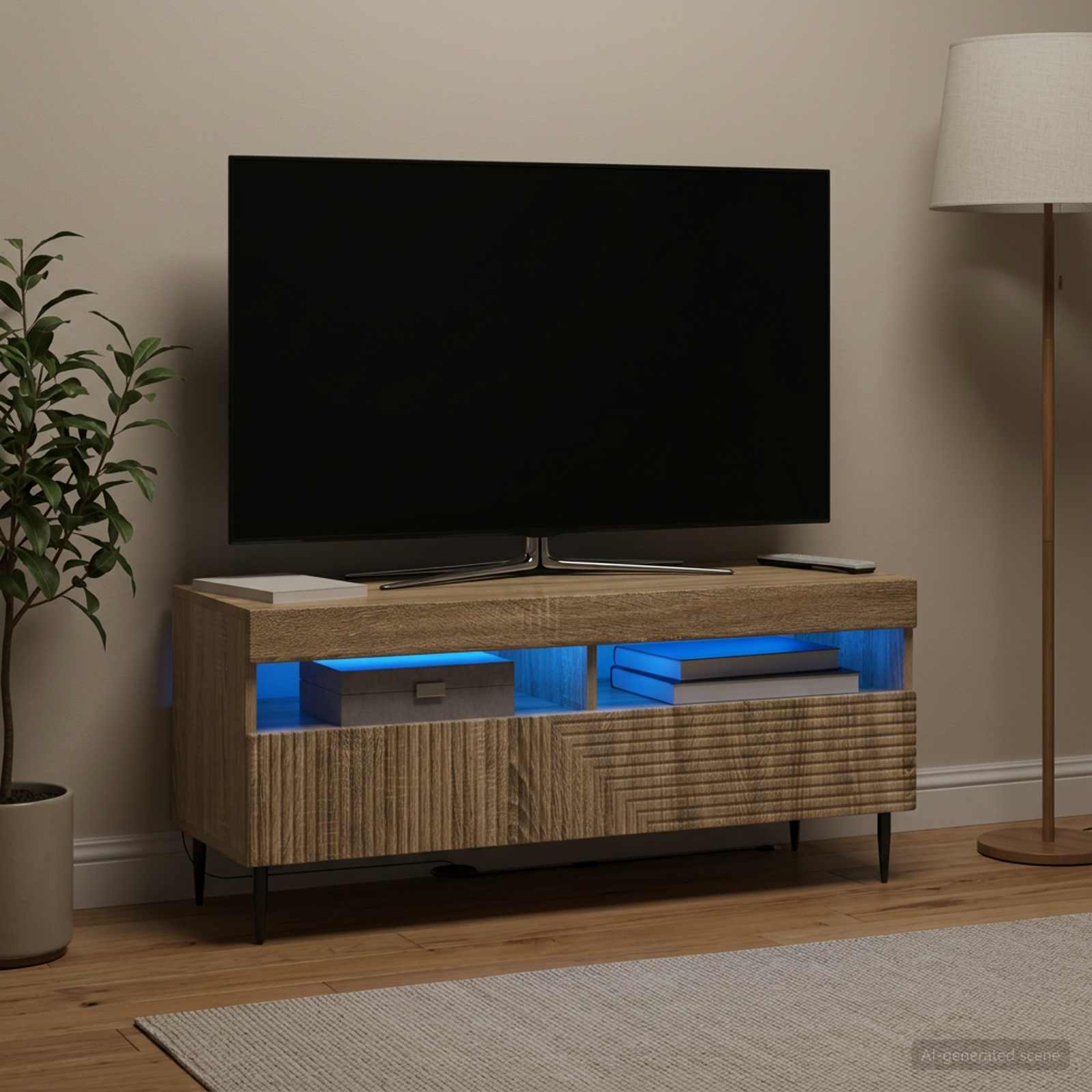 LED TV-kaappi HAARLEM 100 x 35 x 43 cm Sonoma-tammi - Image 4