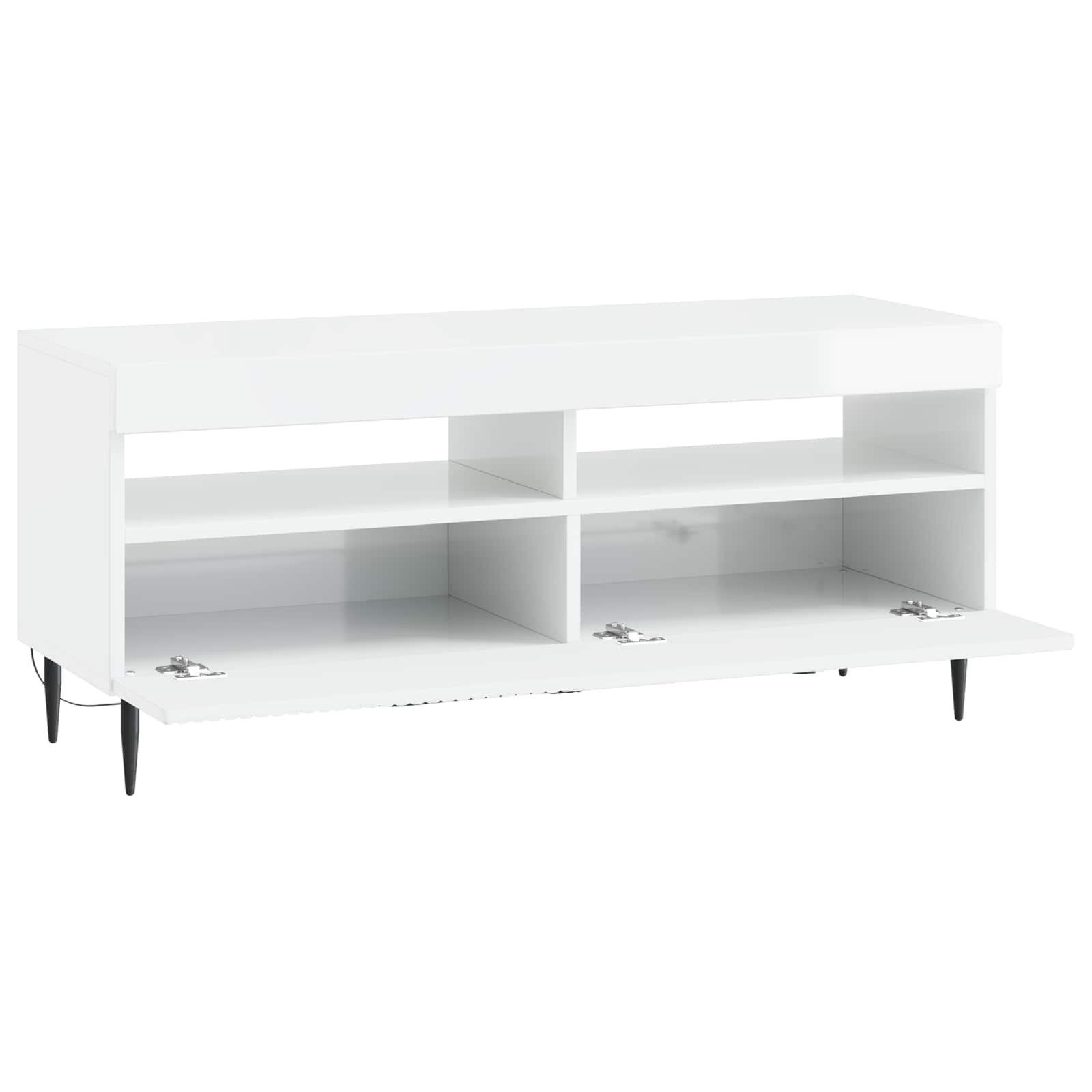 LED TV-kaappi Korkeakiiltoinen valkoinen Tekninen puu - Image 3